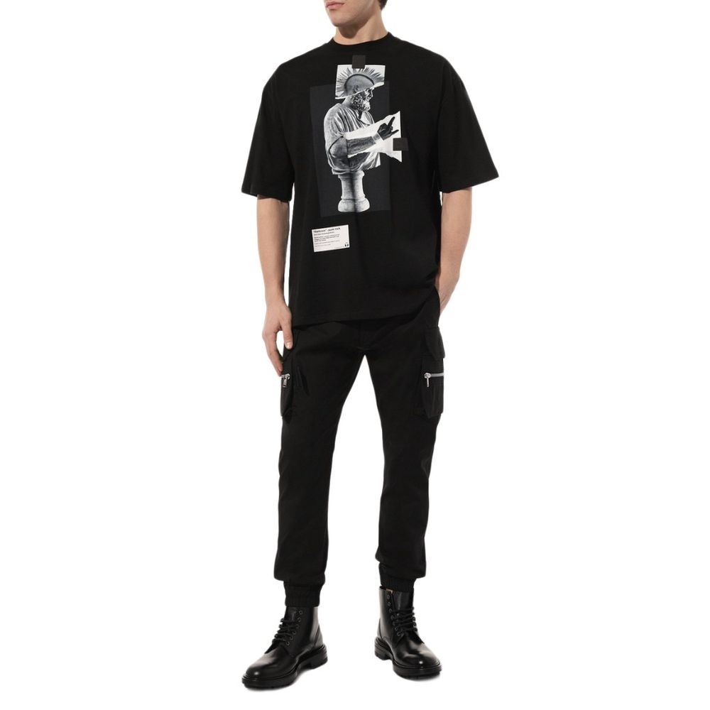 Diego Venturino Black Cotton Men's T-Shirt