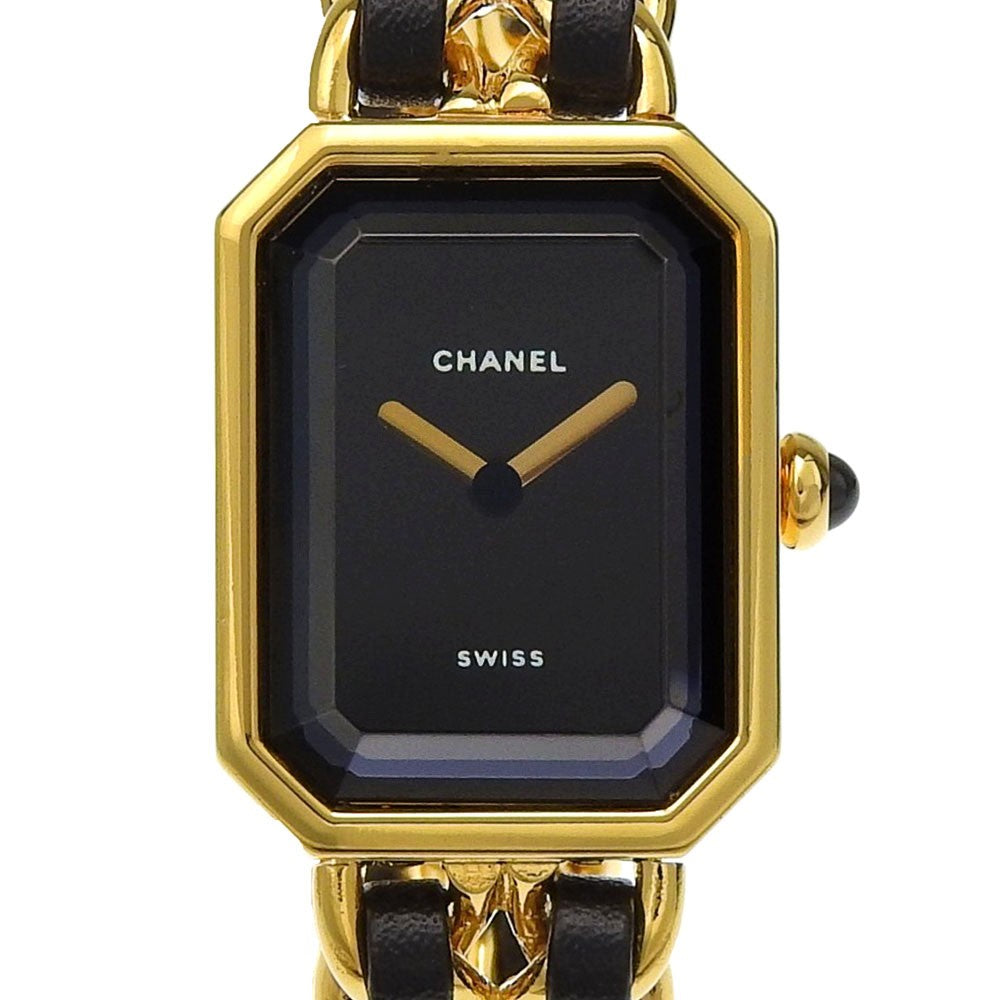 Chanel Premiere Rock Quartz Plated Metal And Leather Watch (Pre-Owned)