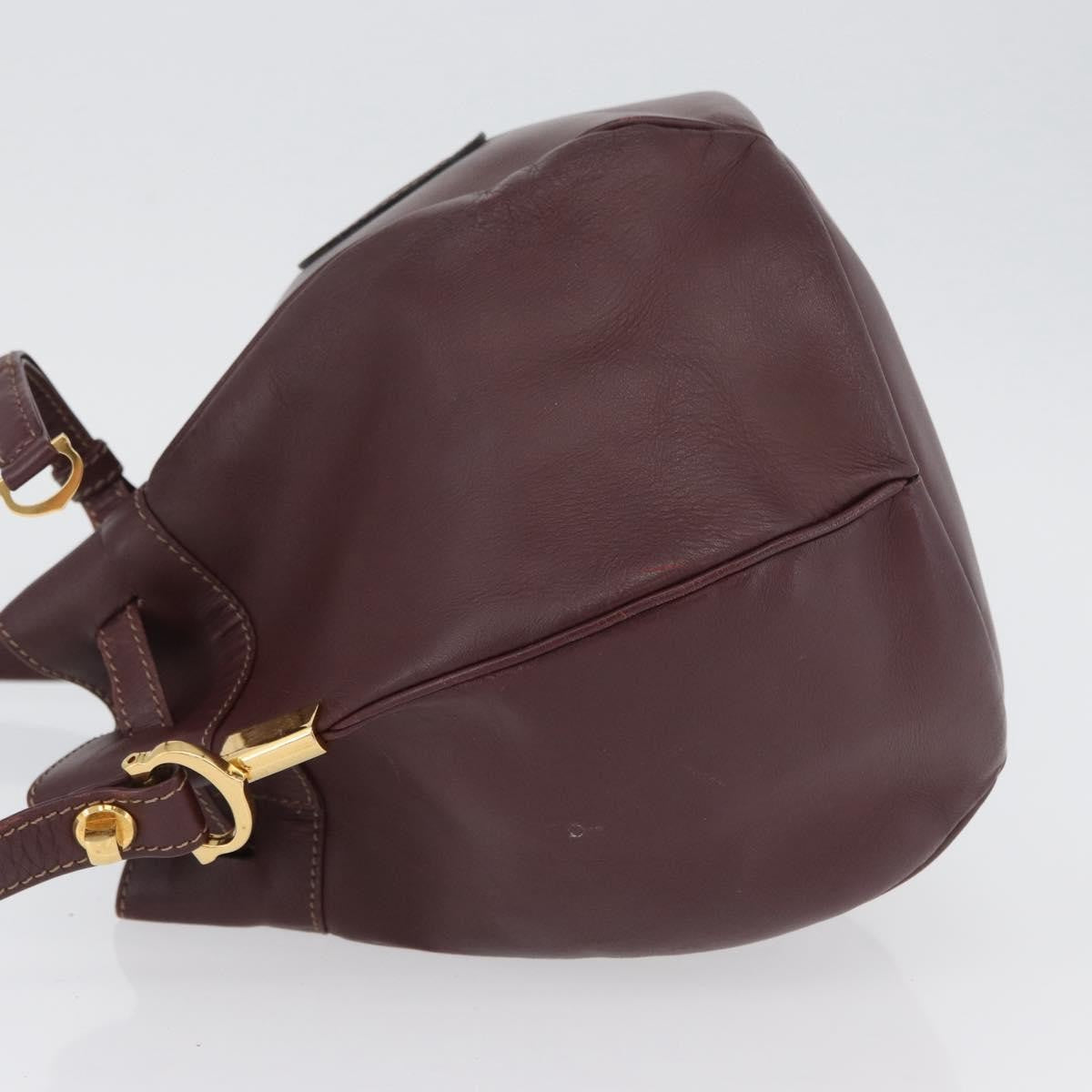 Cartier Must De Cartier Leather Burgundy Leather Shoulder Bag Bag (Pre-Owned)