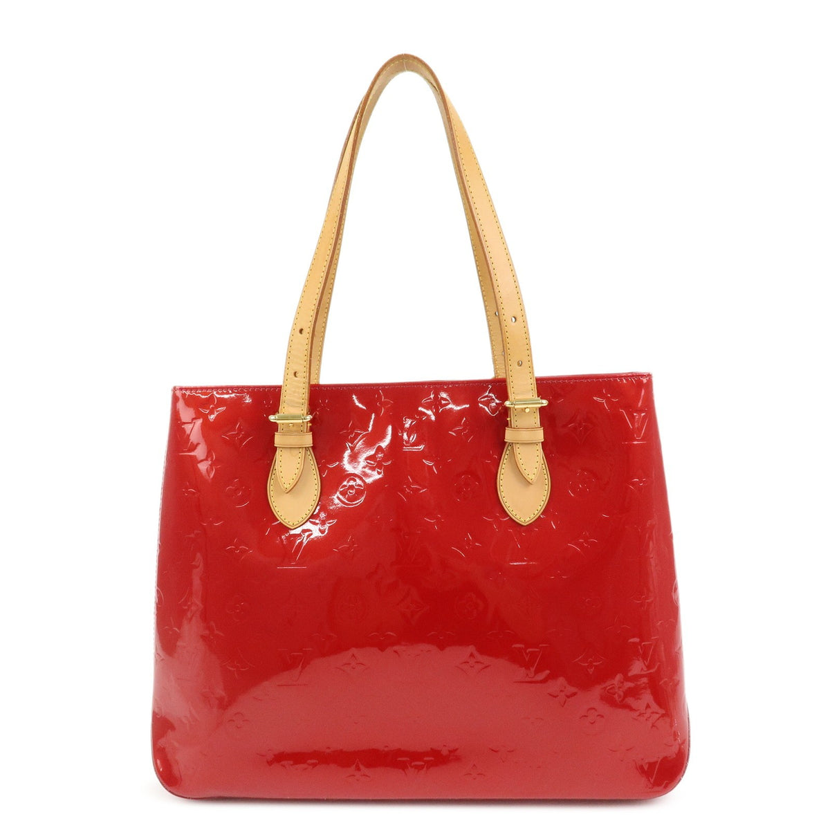 Louis Vuitton Brentwood Monogram Vernis Red Patent_Leather Handbag (Pre-Owned)