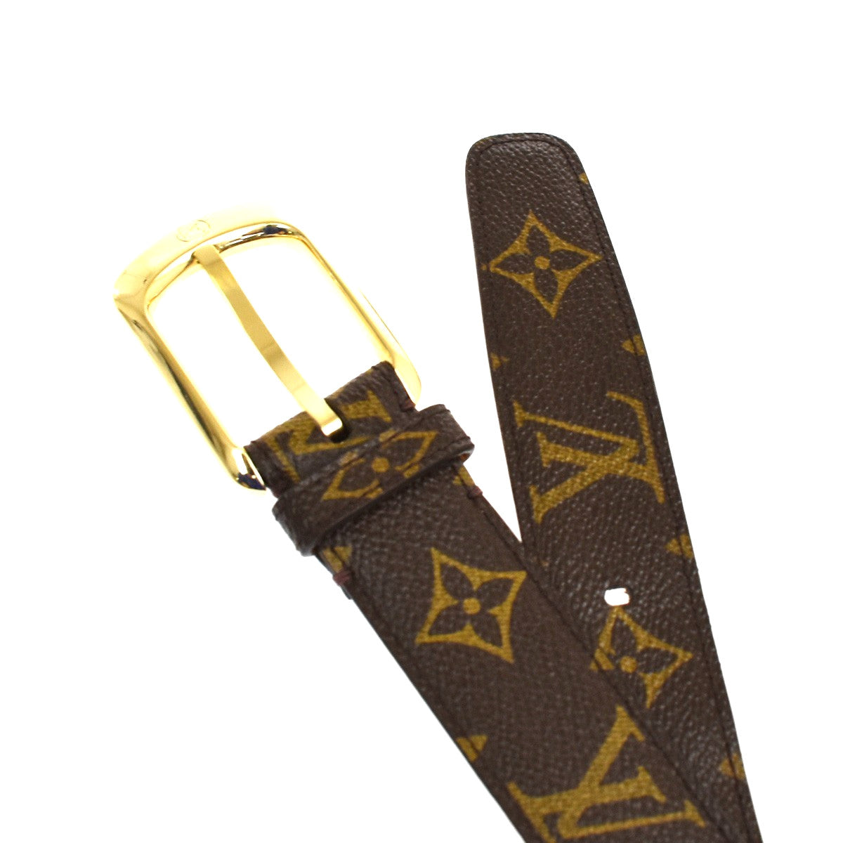 Louis Vuitton Ellipse Belt Monogram Canvas Brown Canvas Belts Accessory (Pre-Owned)