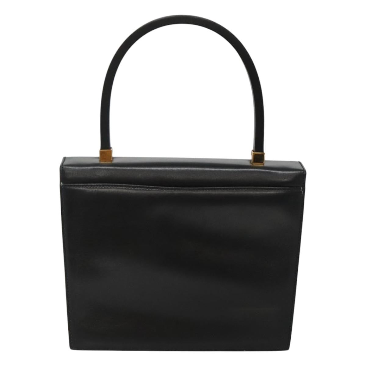 Gucci Vintage Leather Black Leather Handbag (Pre-Owned)