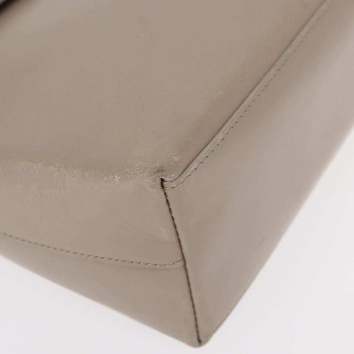 Gucci Vintage Bamboo Handle Leather Beige Leather Handbag (Pre-Owned)