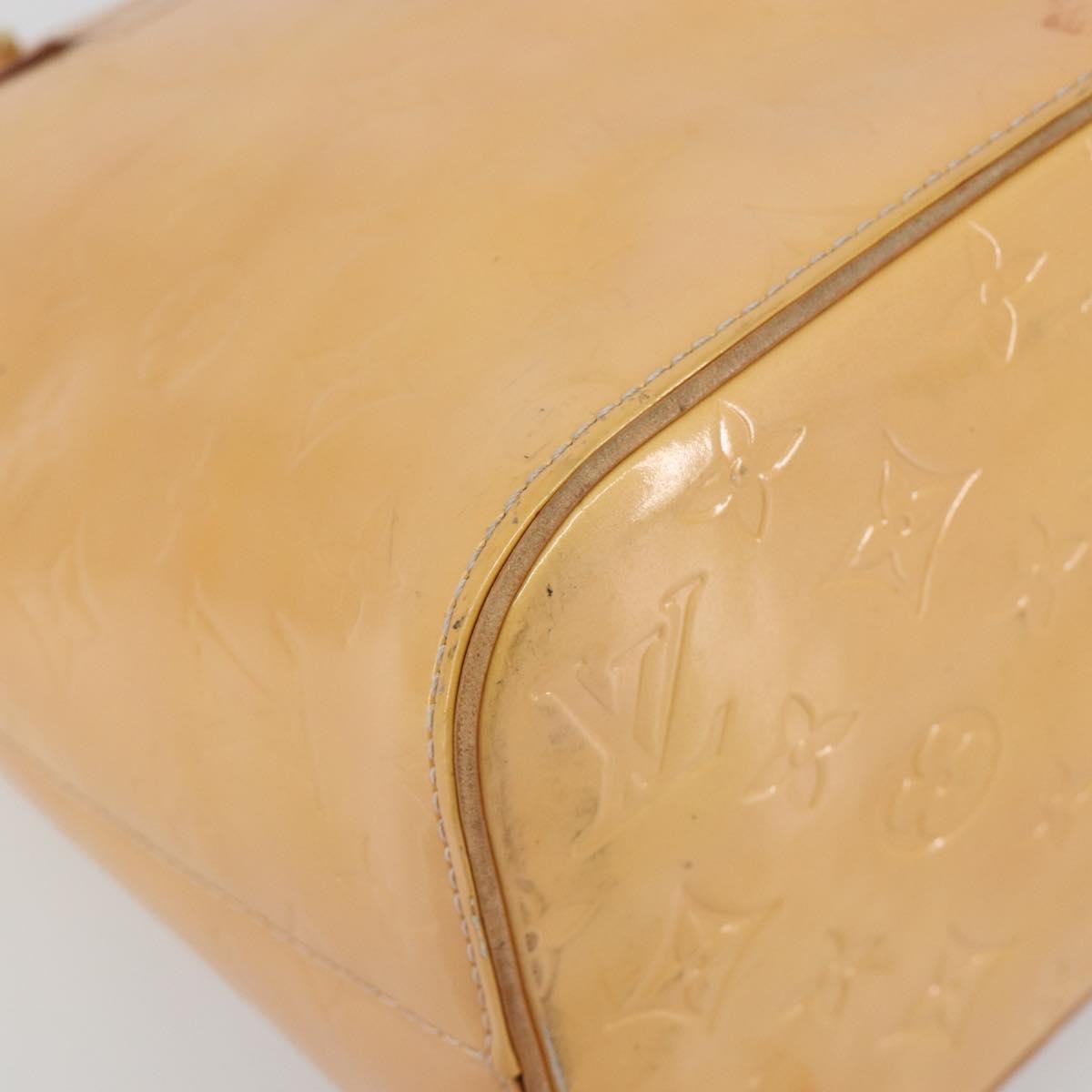 Louis Vuitton Houston Monogram Vernis Beige Patent_Leather Handbag (Pre-Owned)