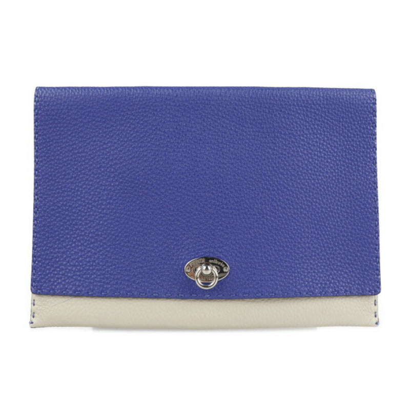 Fendi Blue Leather Clutch Bag (Pre-Owned)