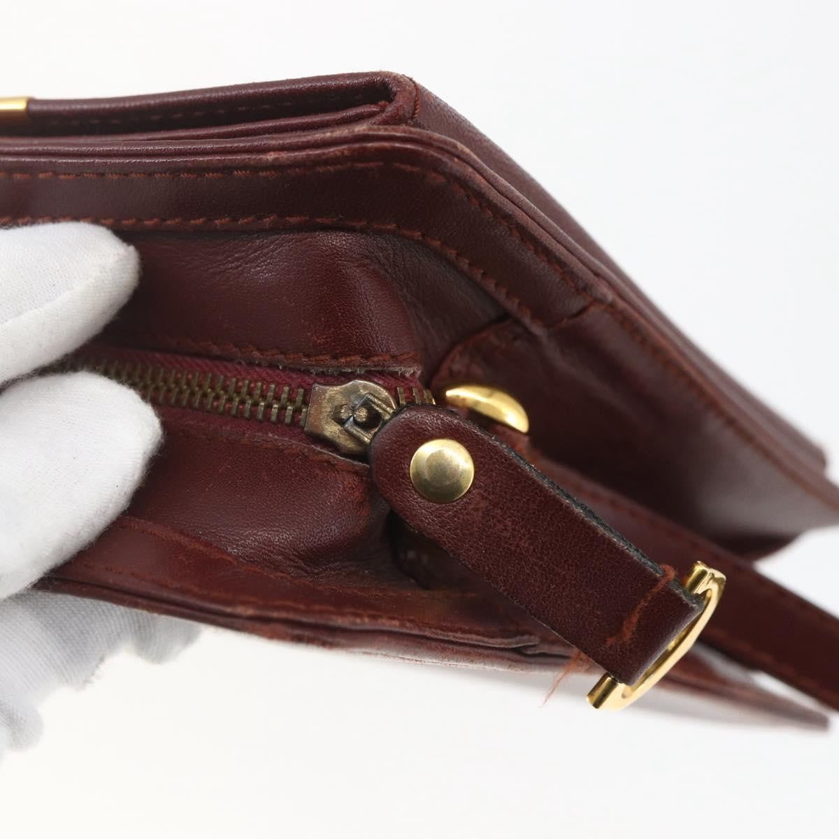 Cartier Must De Cartier Clutch Leather Burgundy Leather Clutche & Pouche Bag (Pre-Owned)