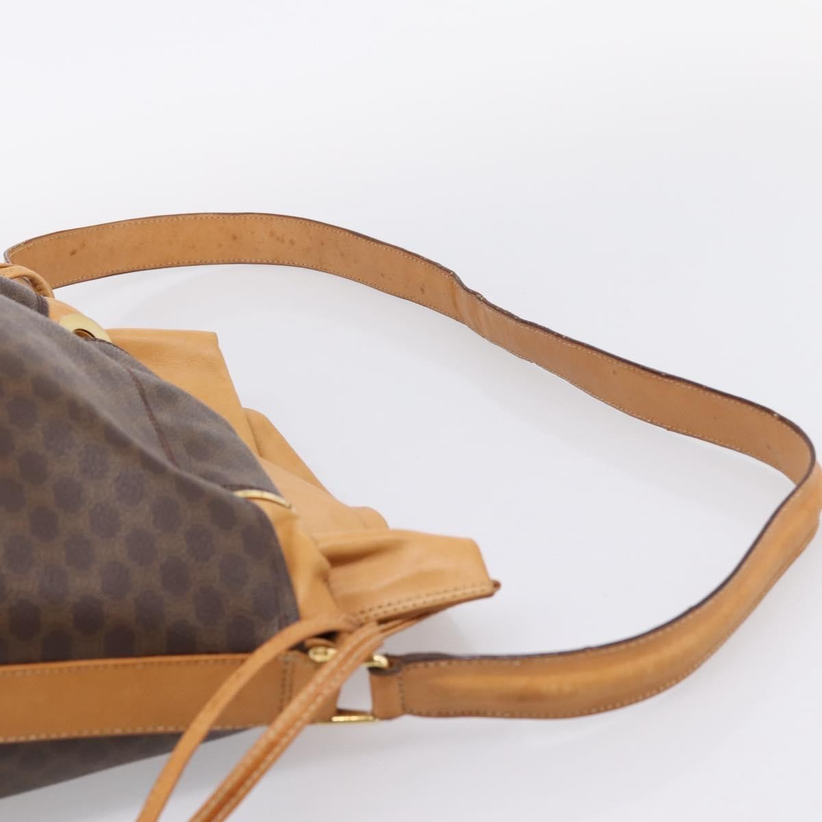 Celine Vintage Macadam Canvas And Leather Brown Canvas Shoulder Bag Bag (Pre-Owned)