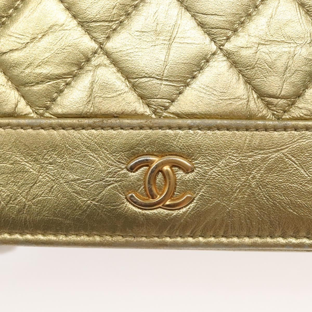 Chanel Gabrielle Wallet On Chain Quilted Aged Calfskin Gold Leather Crossbody Bag Bag (Pre-Owned)