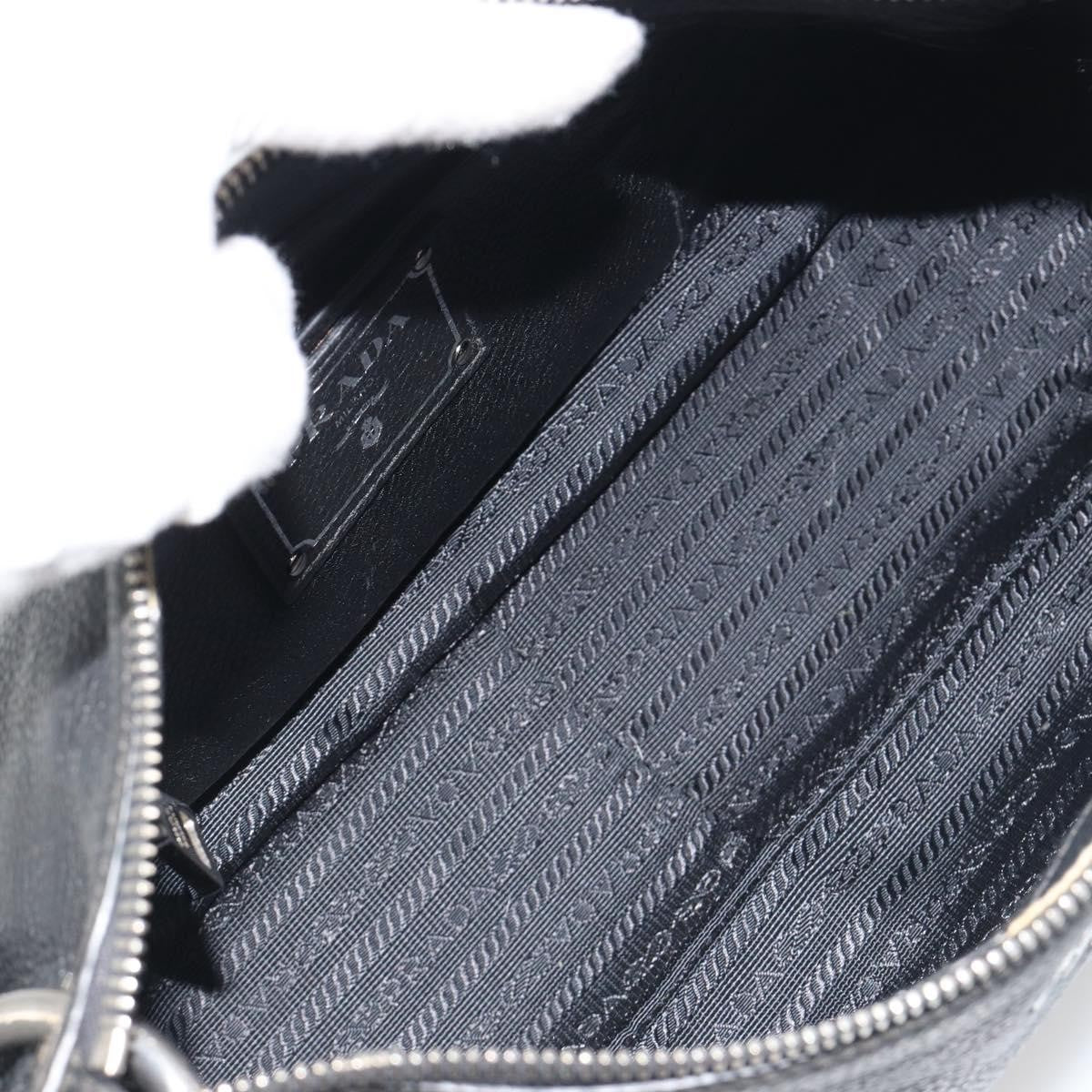 Prada Vitellino Mordo Hobo Leather Black Leather Shoulder Bag Bag (Pre-Owned)