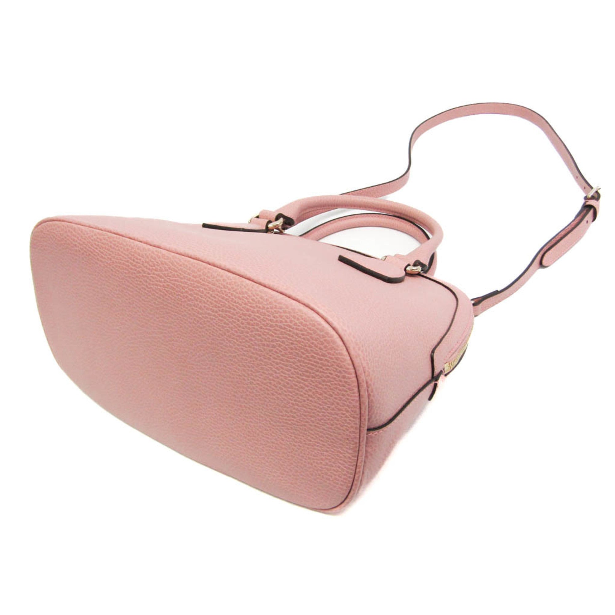 Gucci Convertible Dome Satchel Leather Pink Leather Handbag (Pre-Owned)