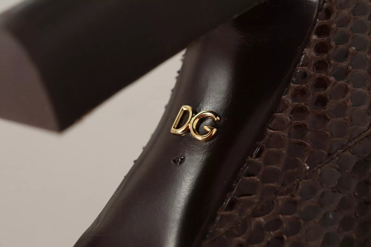 Dolce & Gabbana Brown Exotic Leather Heels High Boots Women's Shoes (Pre-Owned)