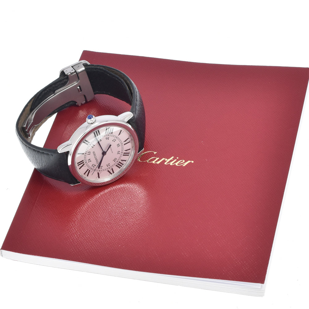 Cartier Ronde Solo De Cartier Automatic Stainless Steel And Leather Watch (Pre-Owned)