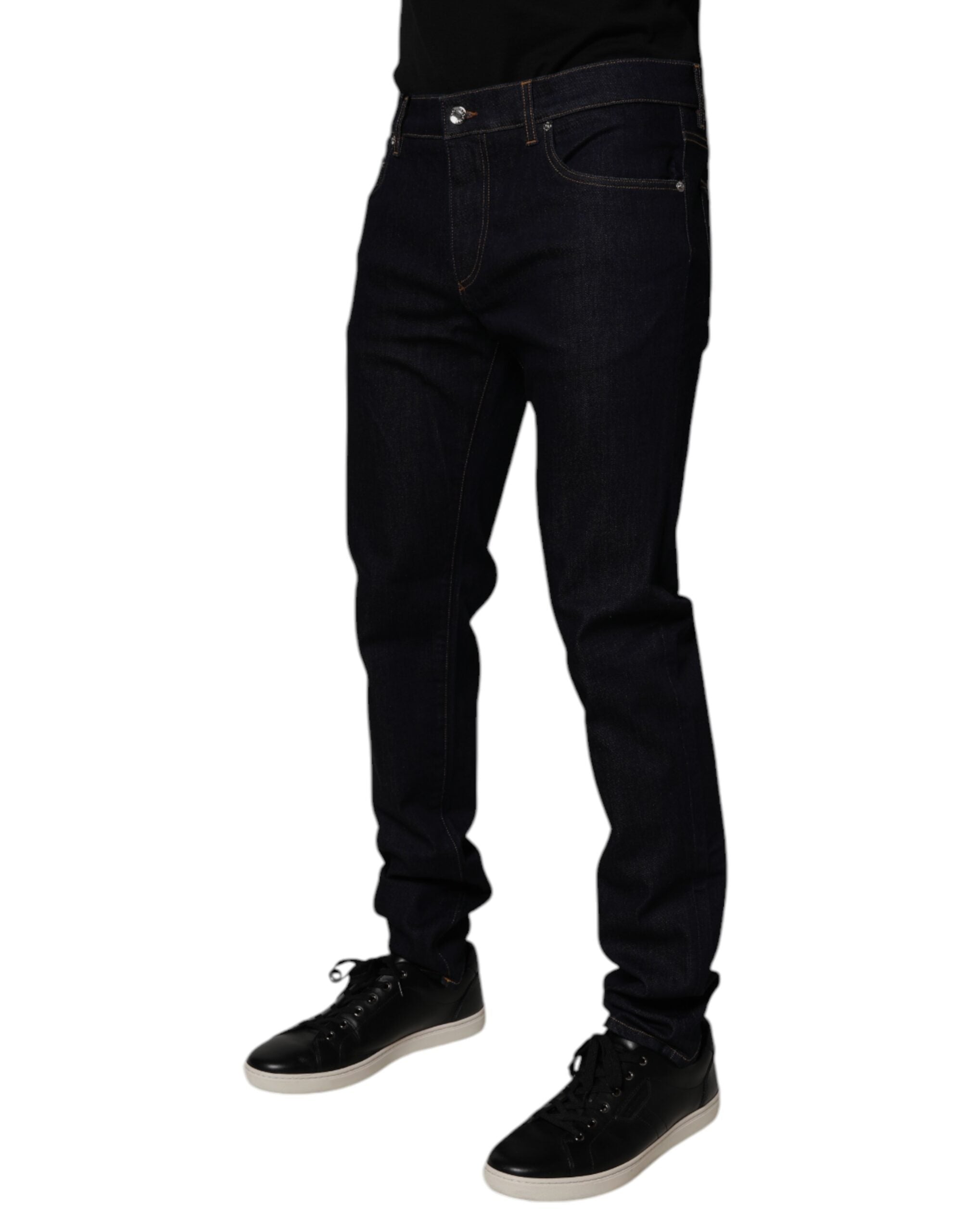 Dolce & Gabbana Black Cotton Stretch Men Skinny Denim Men's Jeans
