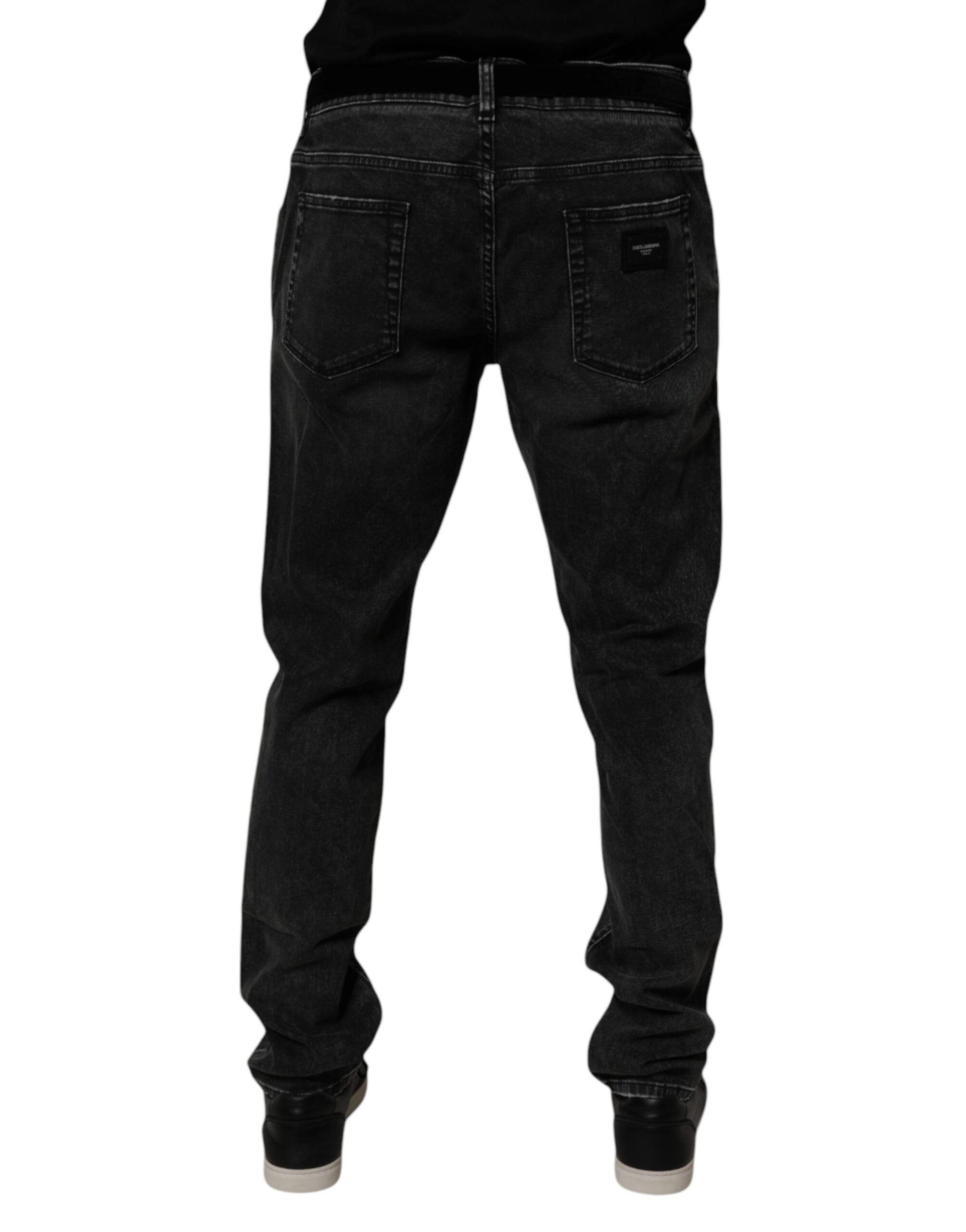 Dolce & Gabbana Black Cotton Stretch Men Skinny Denim Men's Jeans (Pre-Owned)