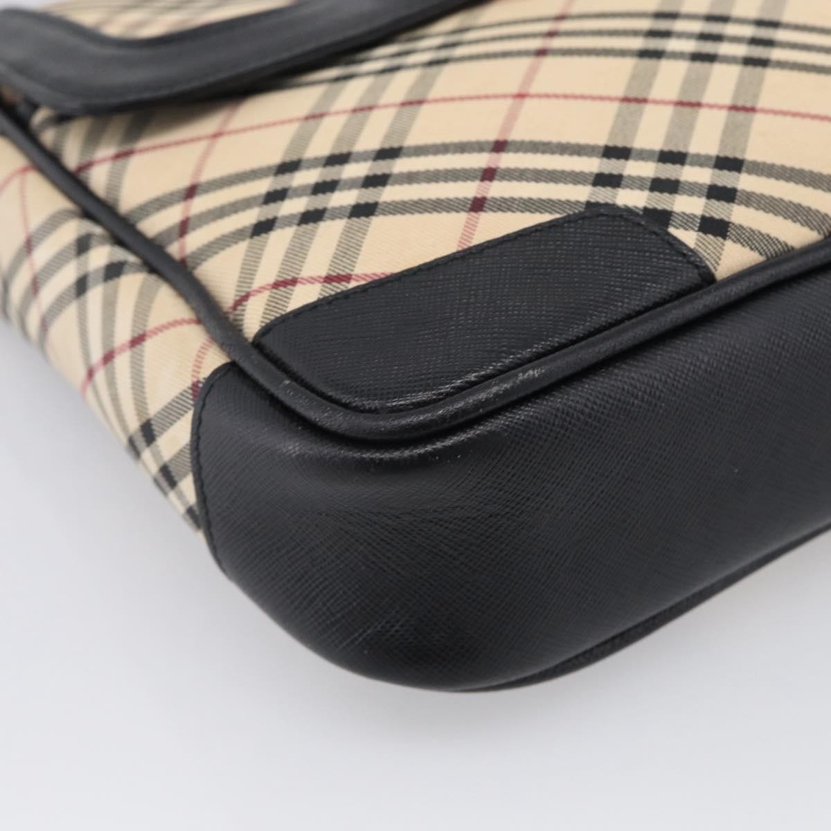 Burberry Nova Check Shoulder Bag Canvas Beige Canvas Shoulder Bag Bag (Pre-Owned)