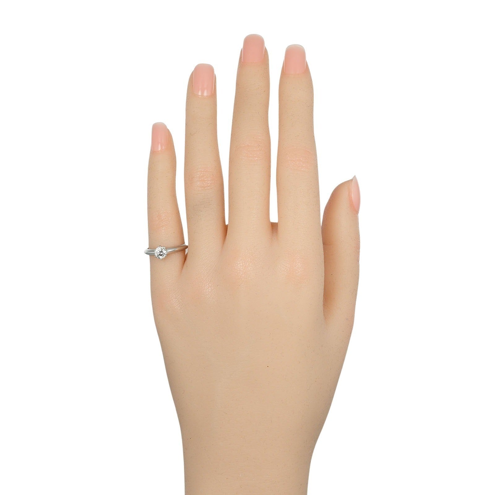 Tiffany & Co. Tiffany Setting Solitaire Platinum With Rbc Diamond Silver Platinum Ring Jewelry (Pre-Owned)