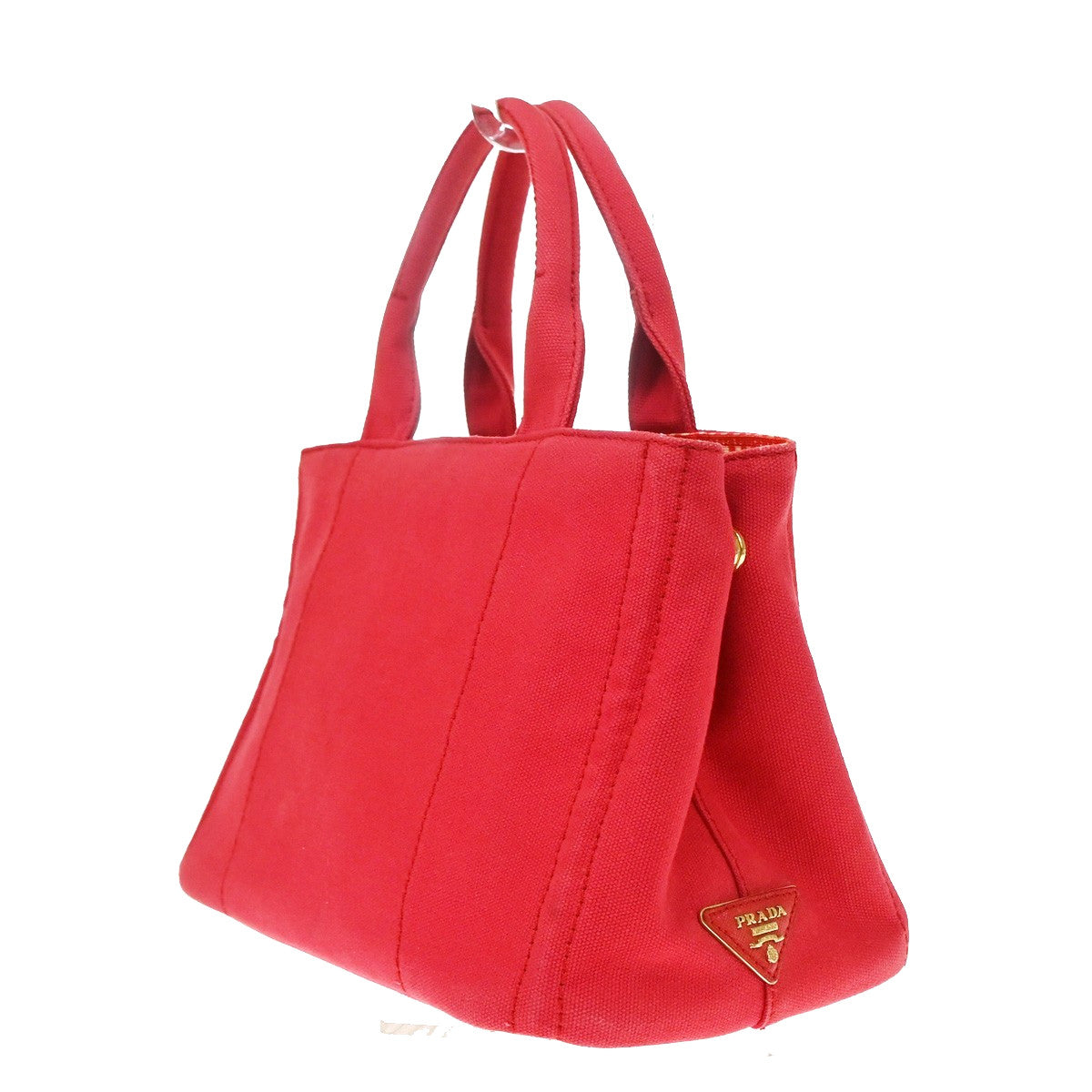 Prada Canapa Canvas Red Canvas Tote Bag Bag (Pre-Owned)