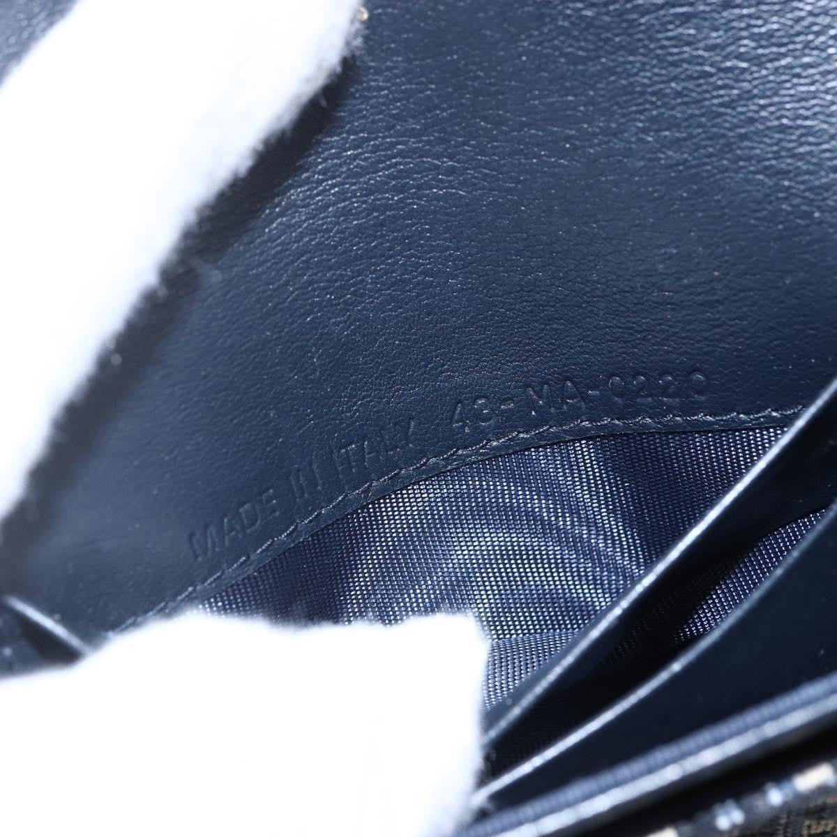 Christian Dior Saddle Card Case Oblique Canvas Navy Canvas Card Holders Accessory (Pre-Owned)