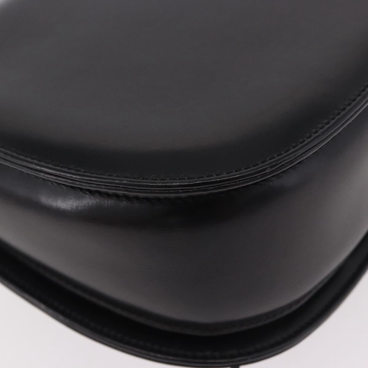 Gucci Vintage Convertible Bamboo Top Handle Leather Black Leather Handbag (Pre-Owned)