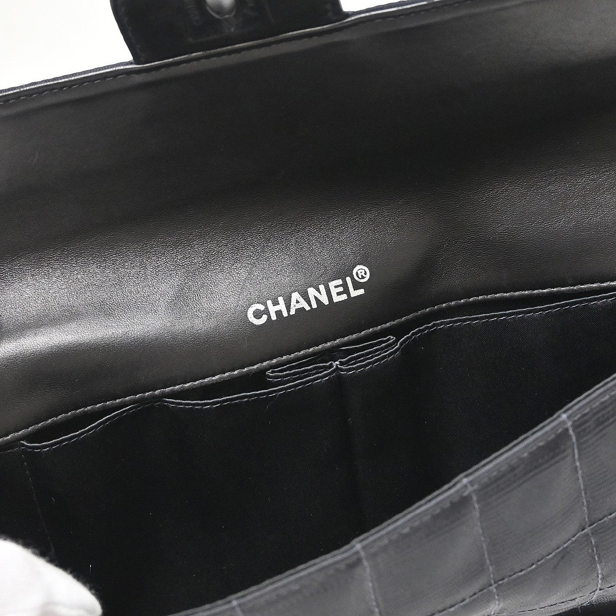 Chanel Travel Line Flap Quilted Nylon Black Nylon Shoulder Bag Bag (Pre-Owned)