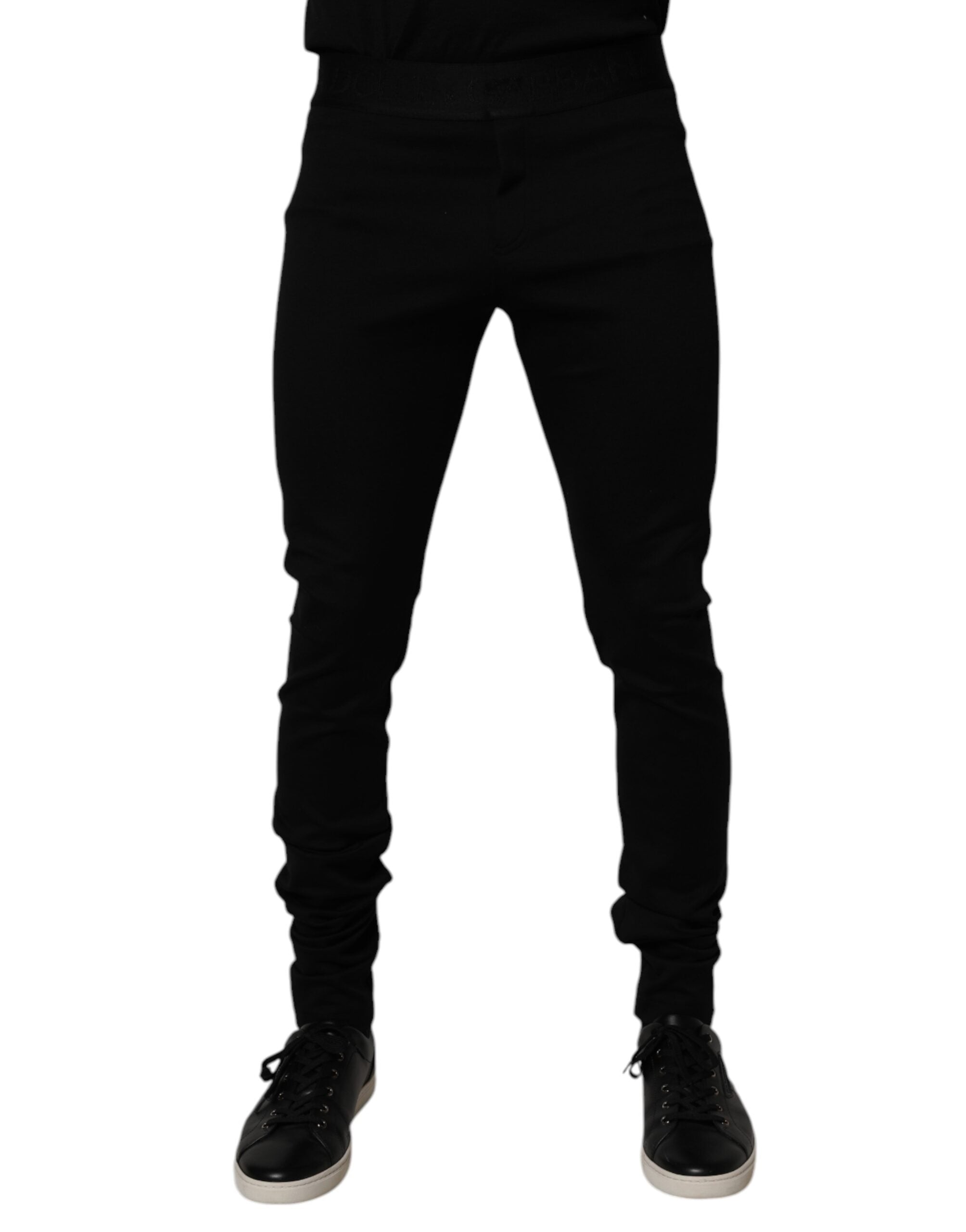 Dolce & Gabbana Black Cotton Jogger Men SweatMen's Men's Pants (Pre-Owned)
