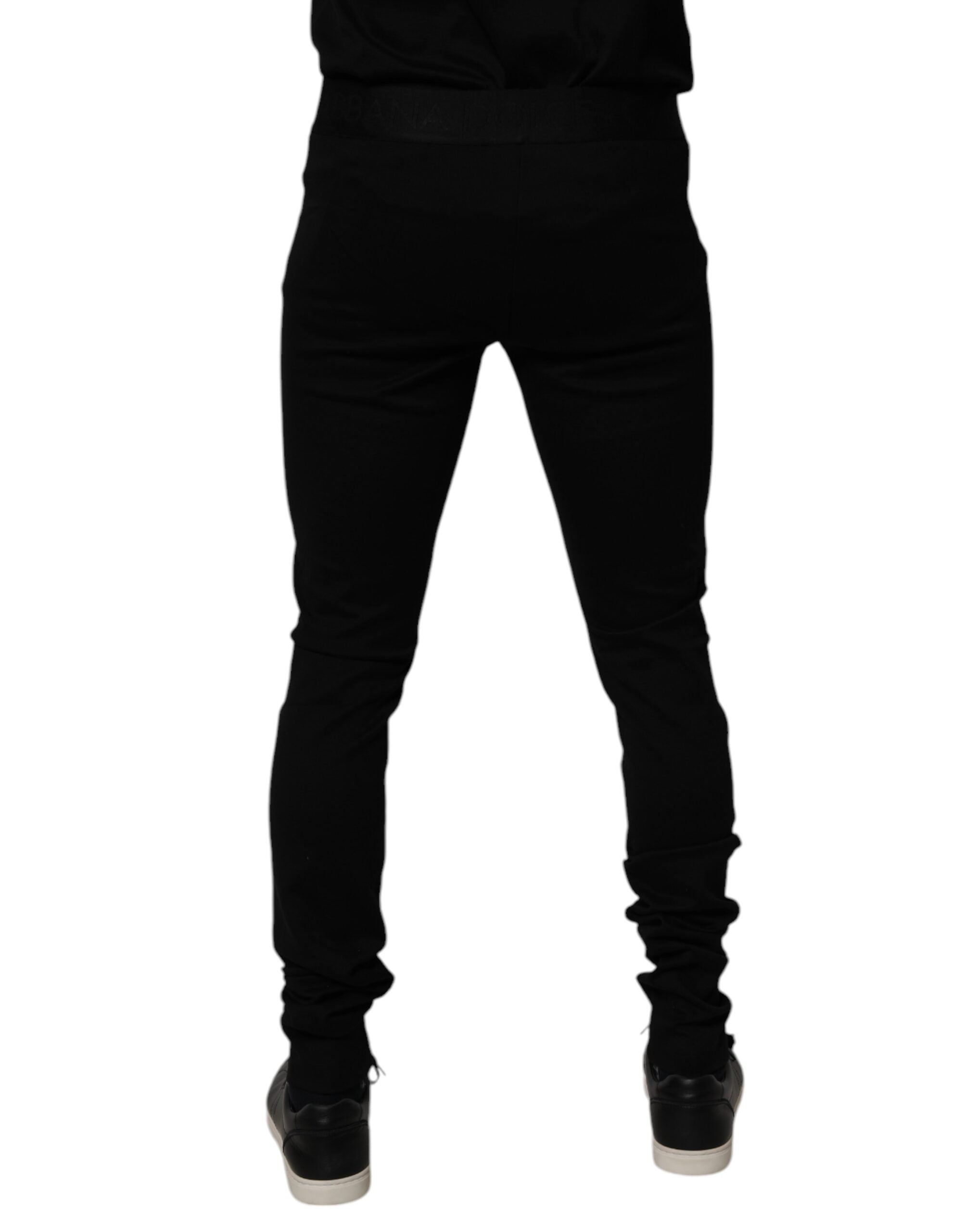 Dolce & Gabbana Black Cotton Jogger Men SweatMen's Men's Pants (Pre-Owned)