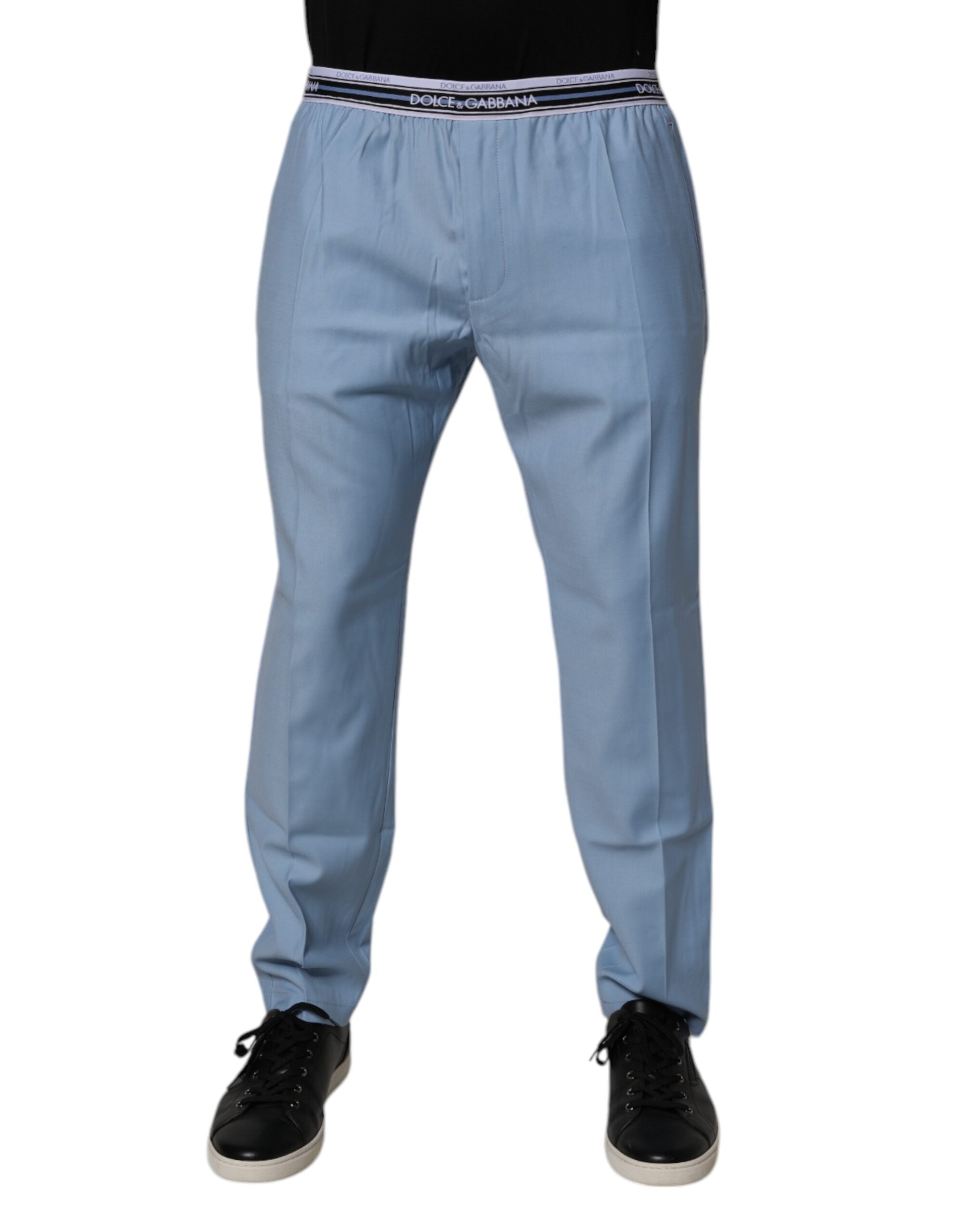 Dolce & Gabbana Blue Cotton Stretch Chino Men's Pants