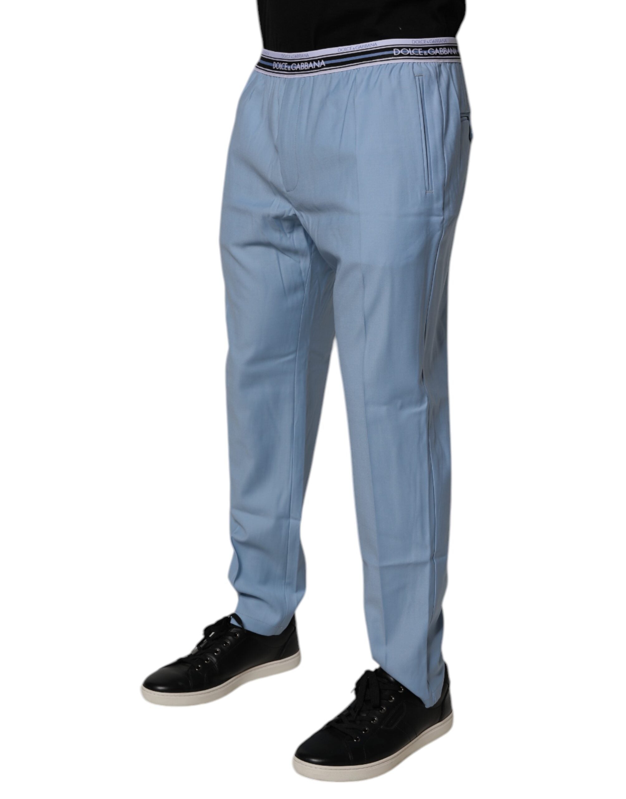 Dolce & Gabbana Blue Cotton Stretch Chino Men's Pants