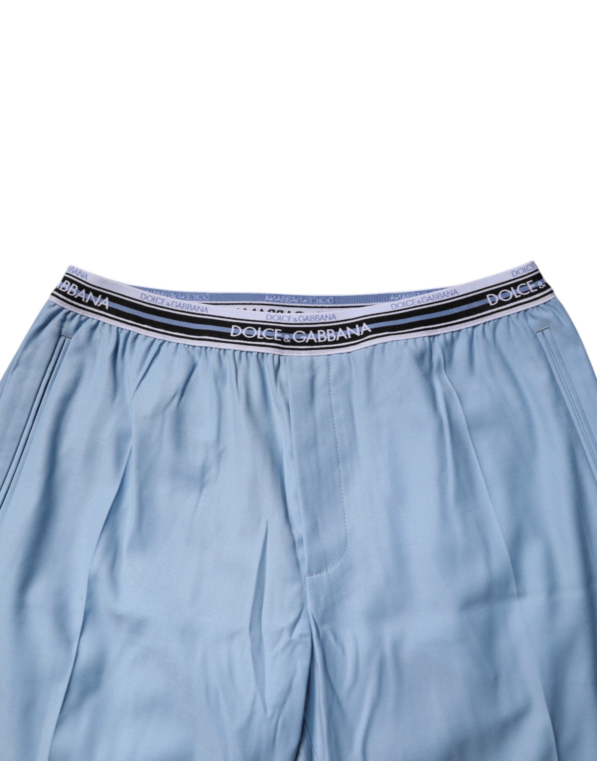 Dolce & Gabbana Blue Cotton Stretch Chino Men's Pants