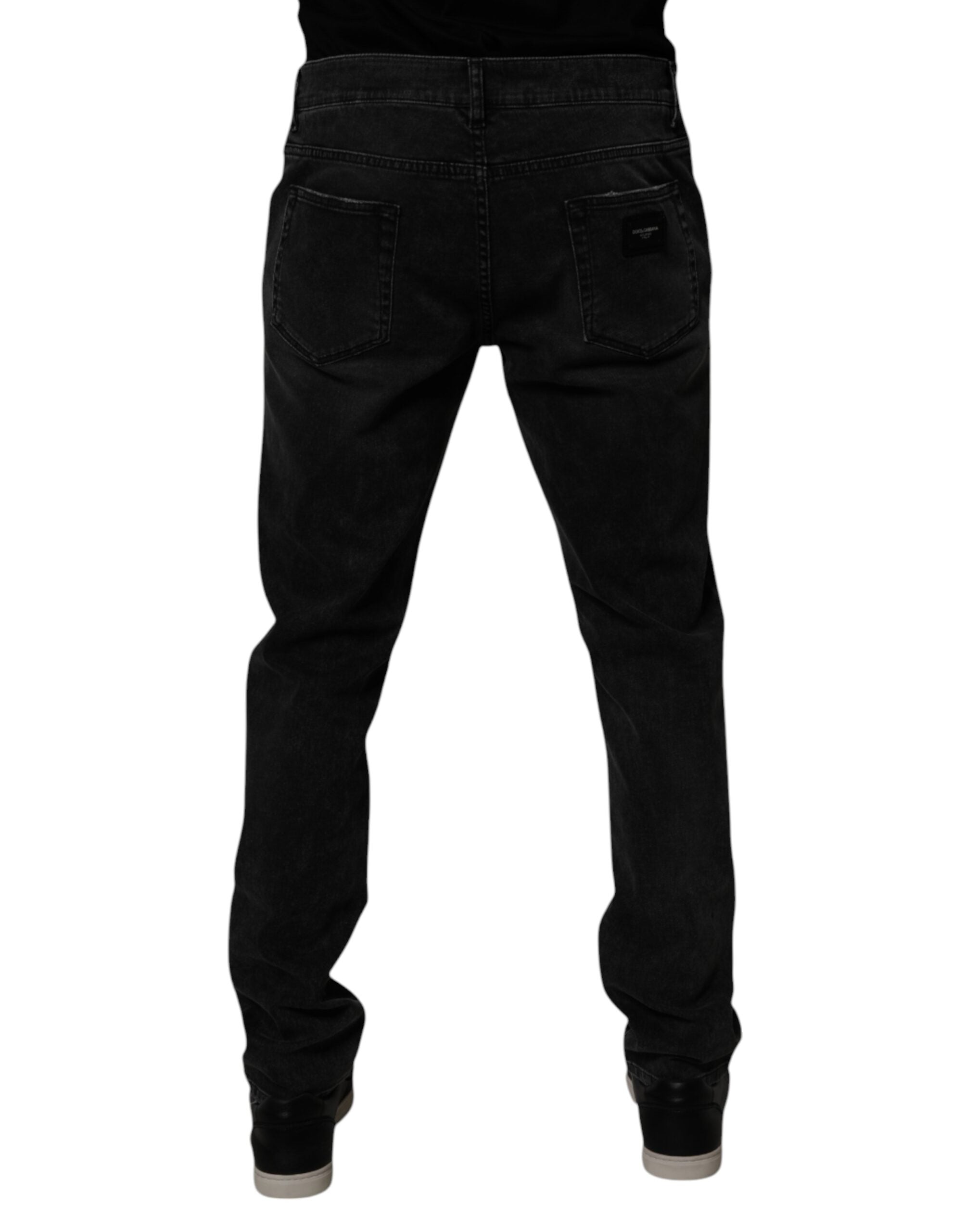 Dolce & Gabbana Light Blue Leaf Cotton Classic Men Denim Men's Jeans