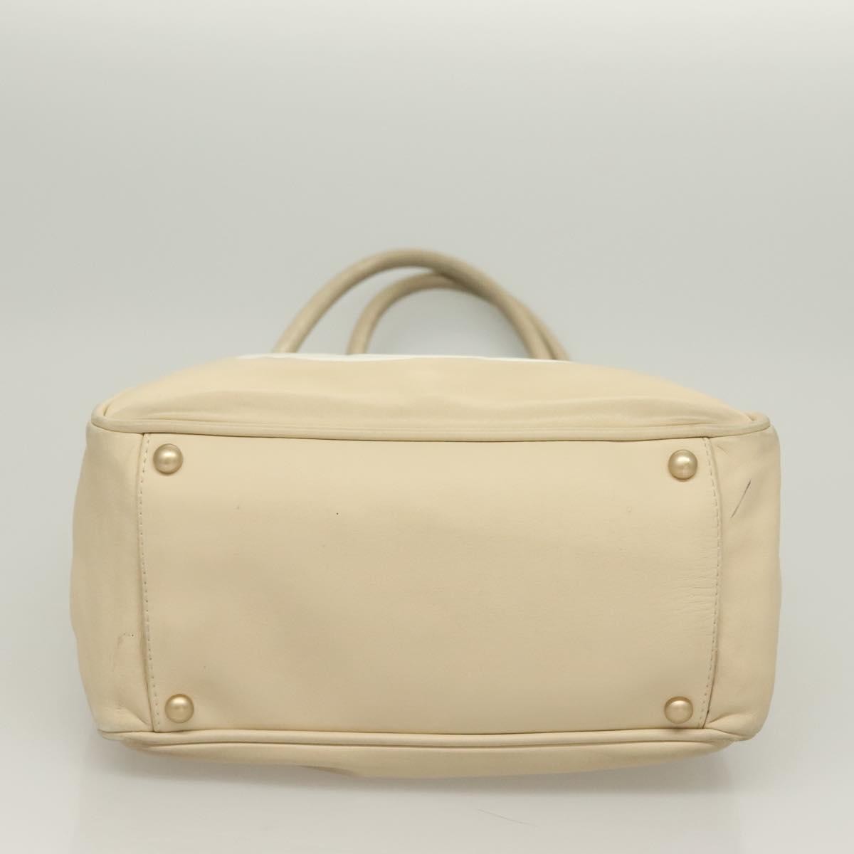 Chanel Camellia Tote Leather Beige Leather Tote Bag Bag (Pre-Owned)