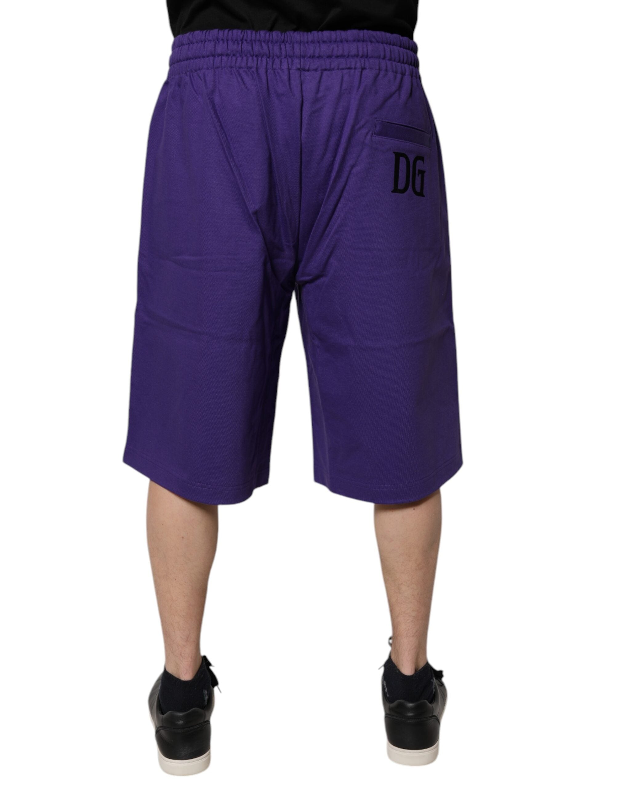 Dolce & Gabbana Purple Cotton Men Bermuda SweatMen's Men's Shorts