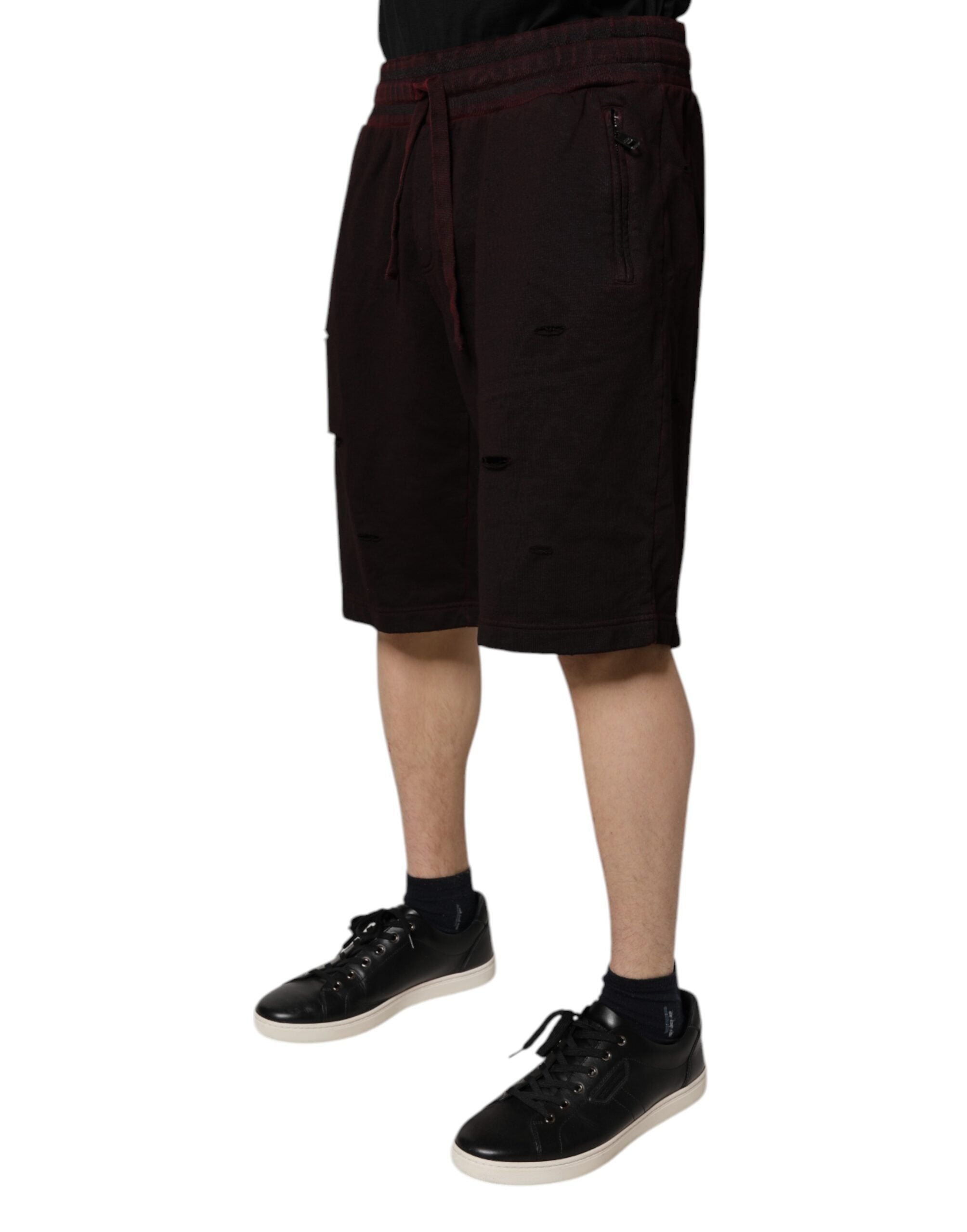 Dolce & Gabbana Bordeaux Cotton Bermuda SweatMen's Men's Shorts (Pre-Owned)