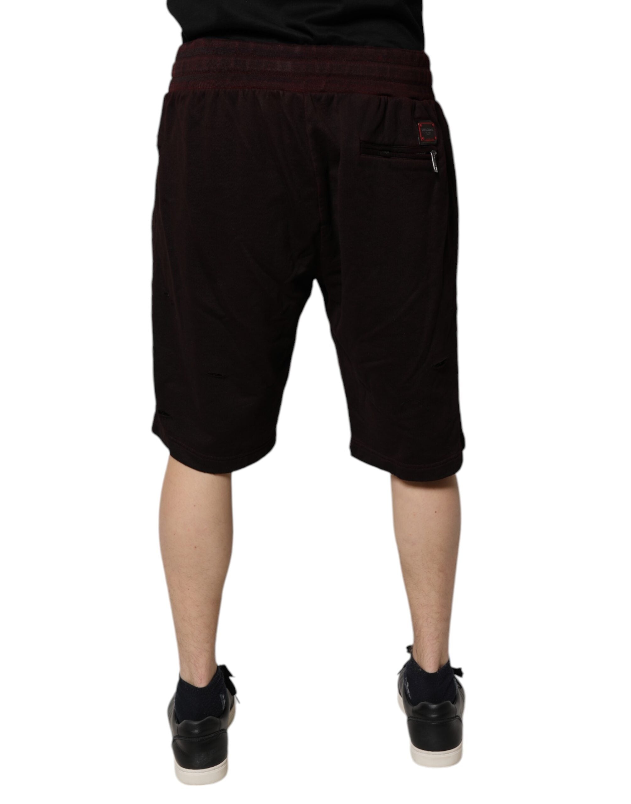 Dolce & Gabbana Bordeaux Cotton Bermuda SweatMen's Men's Shorts (Pre-Owned)