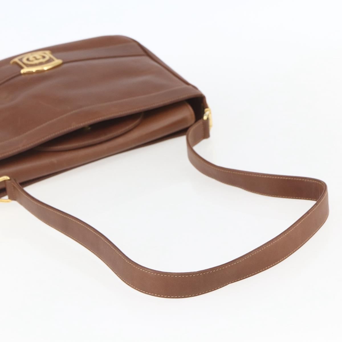 Gucci Sherry Line Shoulder Leather Brown Leather Shoulder Bag Bag (Pre-Owned)