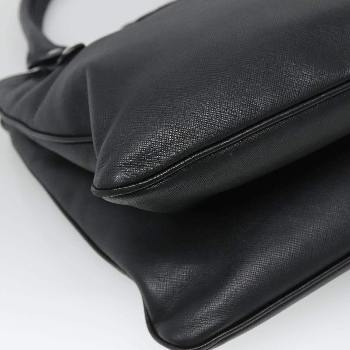 Salvatore Ferragamo Gancini Leather Black Leather Handbag (Pre-Owned)