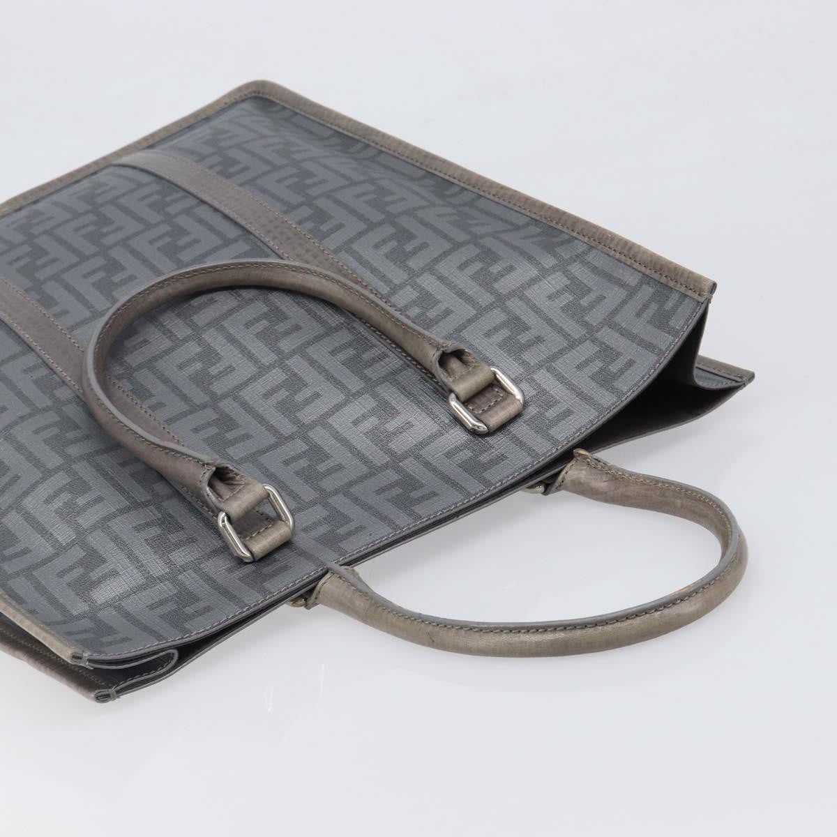 Fendi Open Shopping Zucca Canvas Gray Canvas Tote Bag Bag (Pre-Owned)