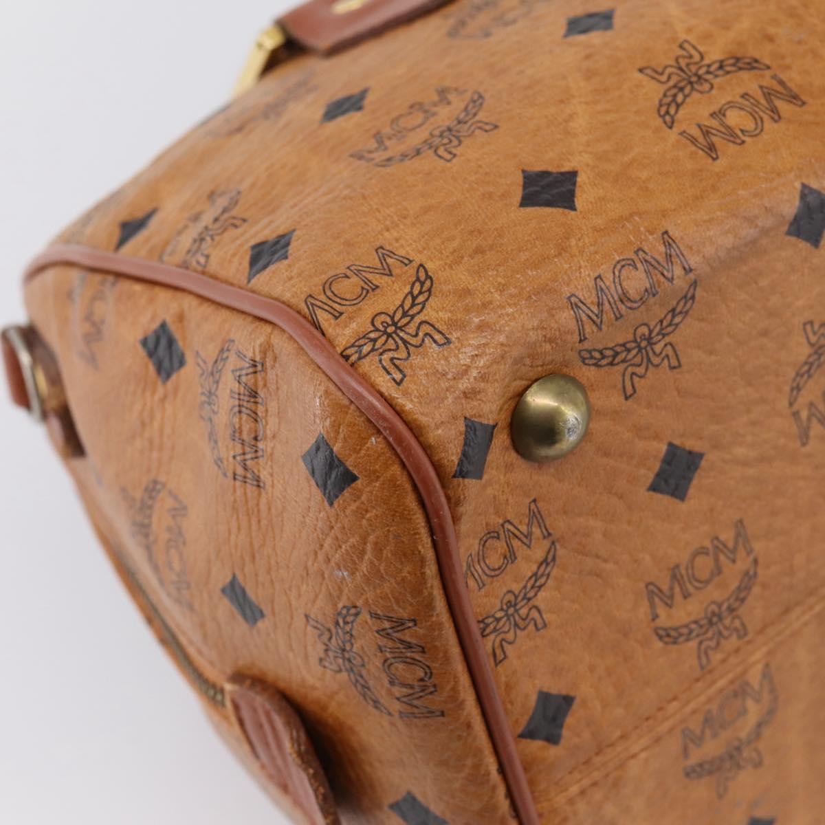 MCM Vicetos Leather Brown Leather Travel Bag Bag (Pre-Owned)
