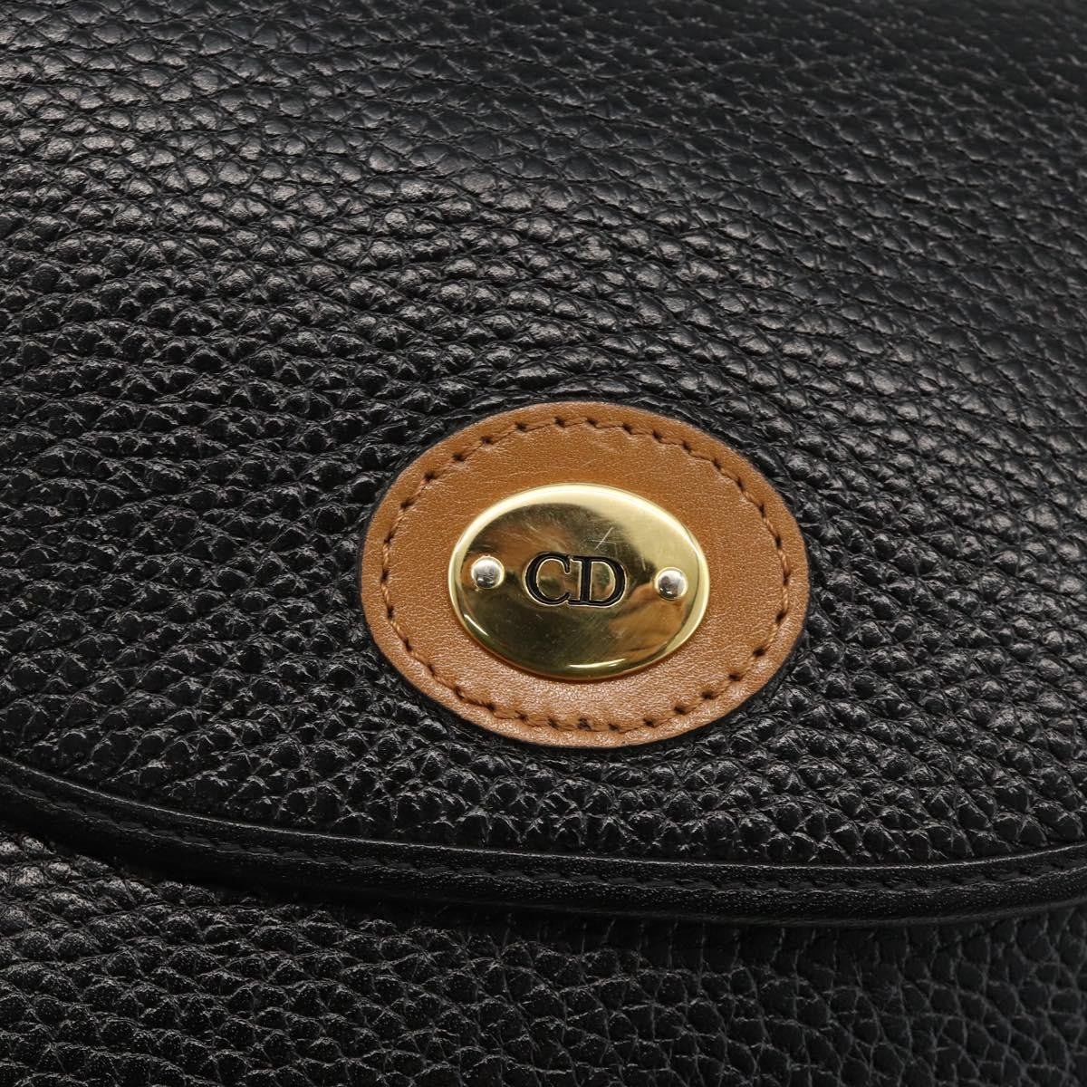 Christian Dior Cd Shoulder Bag Leather Black Leather Shoulder Bag Bag (Pre-Owned)