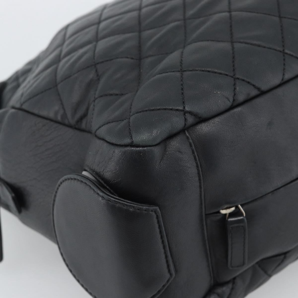 Chanel Mademoiselle Chain Quilted Lambskin Black Leather Shoulder Bag Bag (Pre-Owned)
