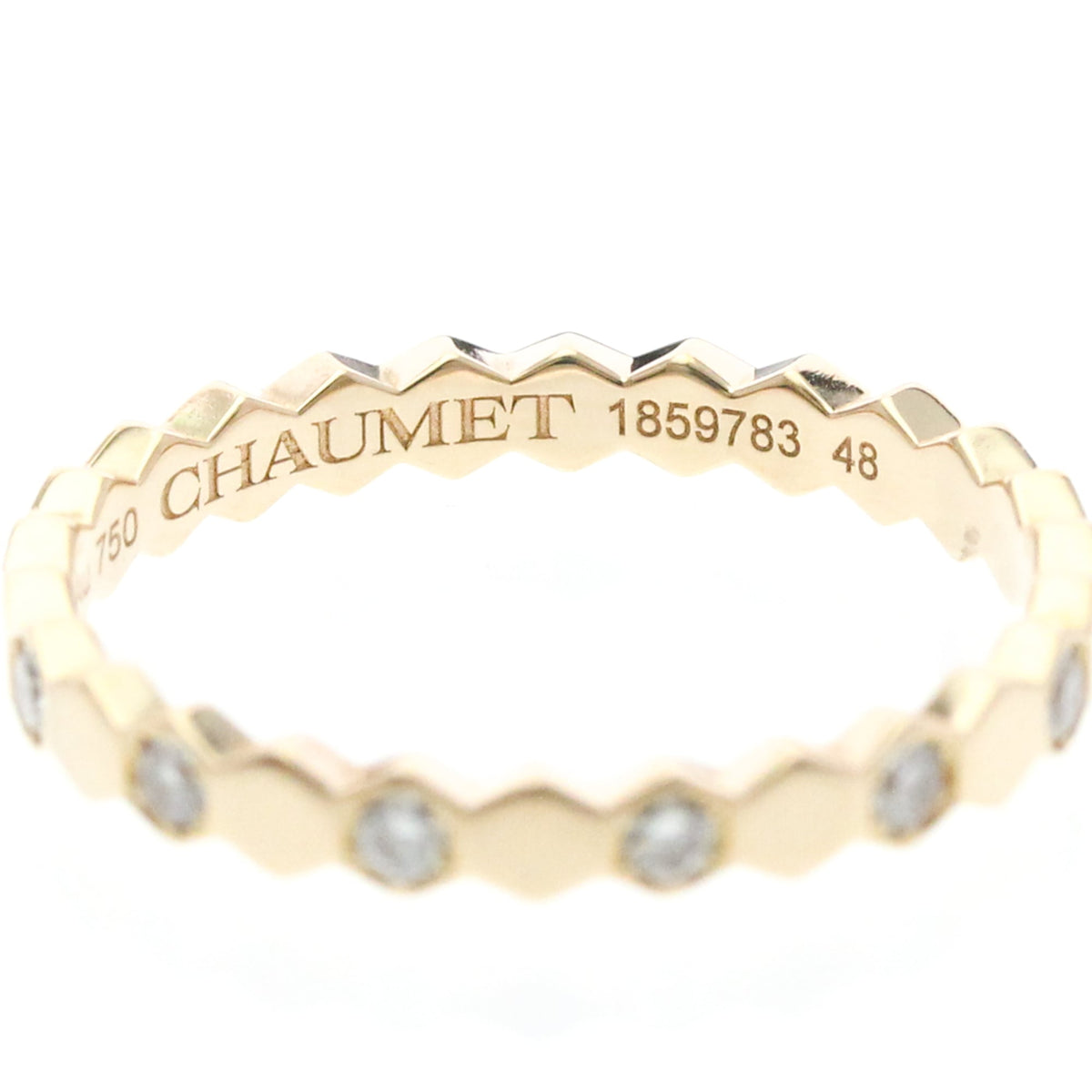 Chaumet Bee My Love Half Pave Band 18K Rose Gold With Diamonds Gold Rose_Gold Ring Jewelry (Pre-Owned)
