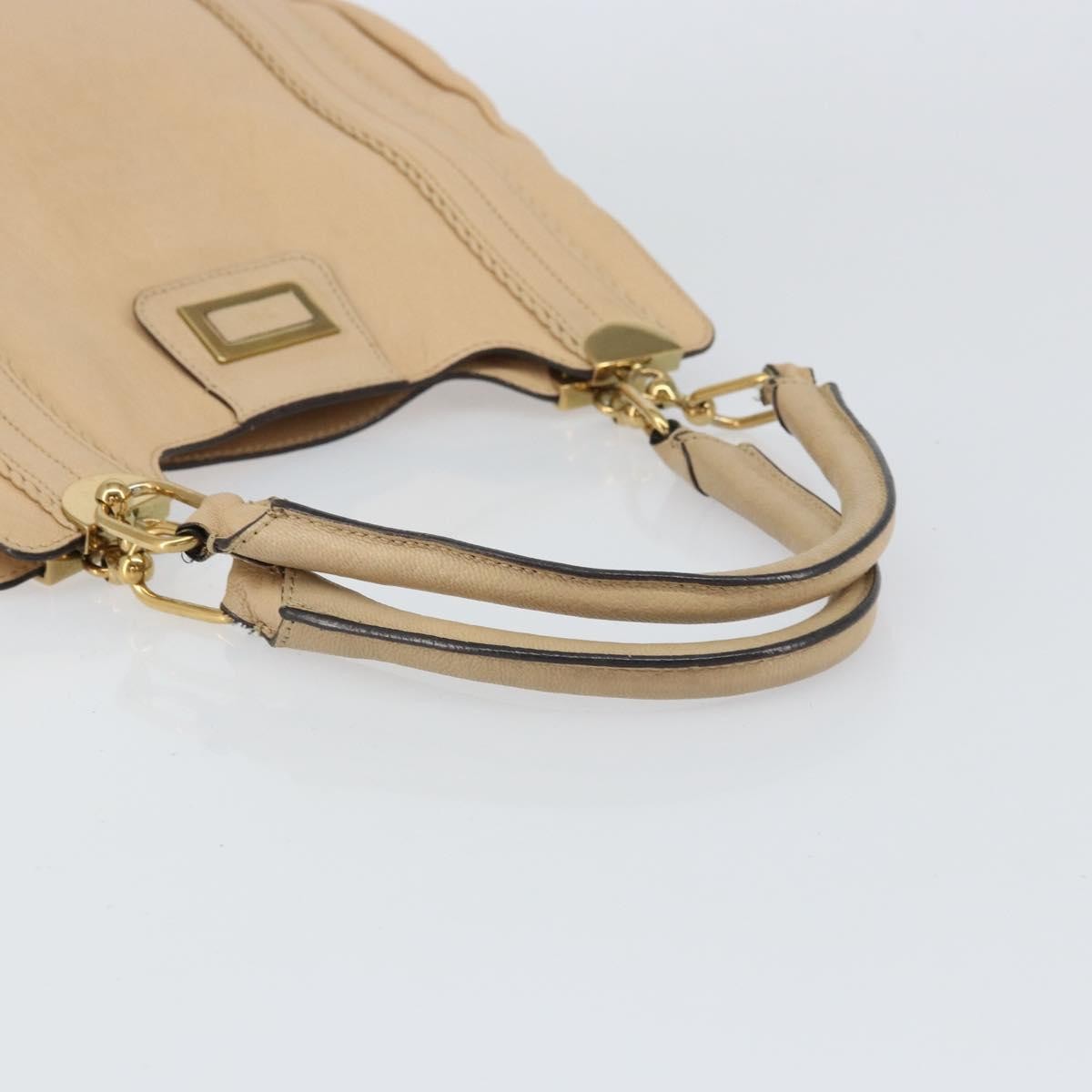 Chloe Vintage Leather Beige Leather Tote Bag Bag (Pre-Owned)