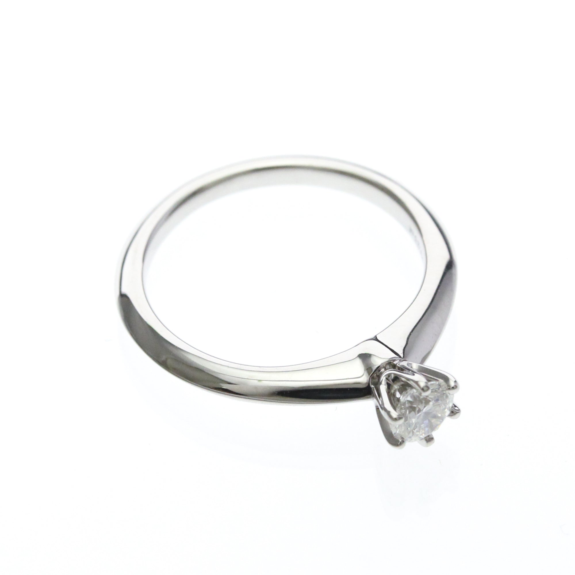 Tiffany & Co. Tiffany Setting Solitaire Platinum With Rbc Diamond H/Vs1 Clear Platinum Ring Jewelry (Pre-Owned)