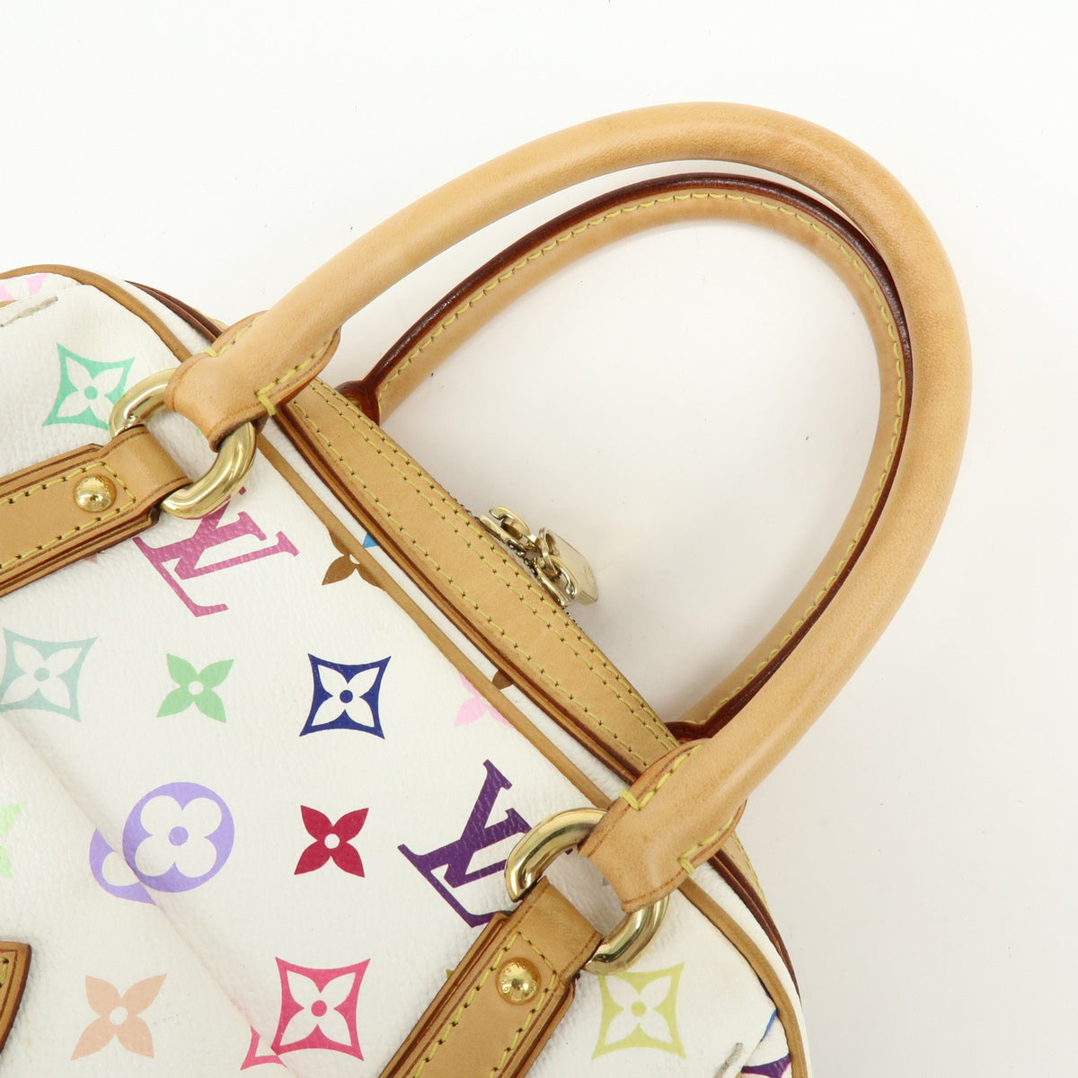 Louis Vuitton Priscilla Monogram Multicolor White Canvas Handbag (Pre-Owned)