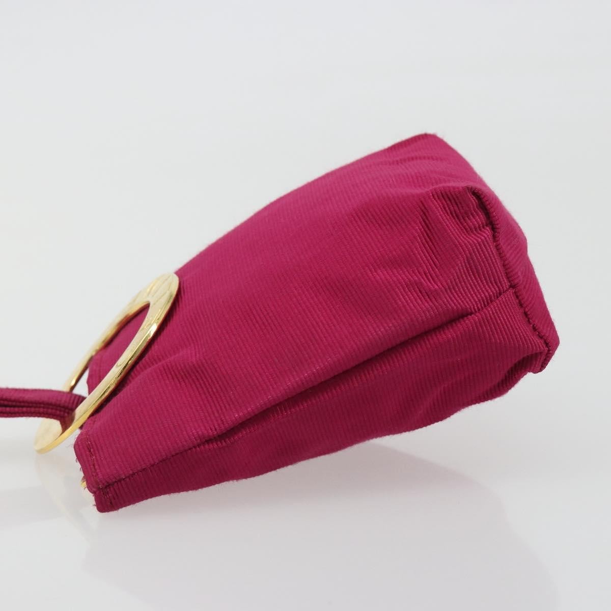 Celine Circle Logo Pouch Nylon Pink Nylon Clutche & Pouche Bag (Pre-Owned)