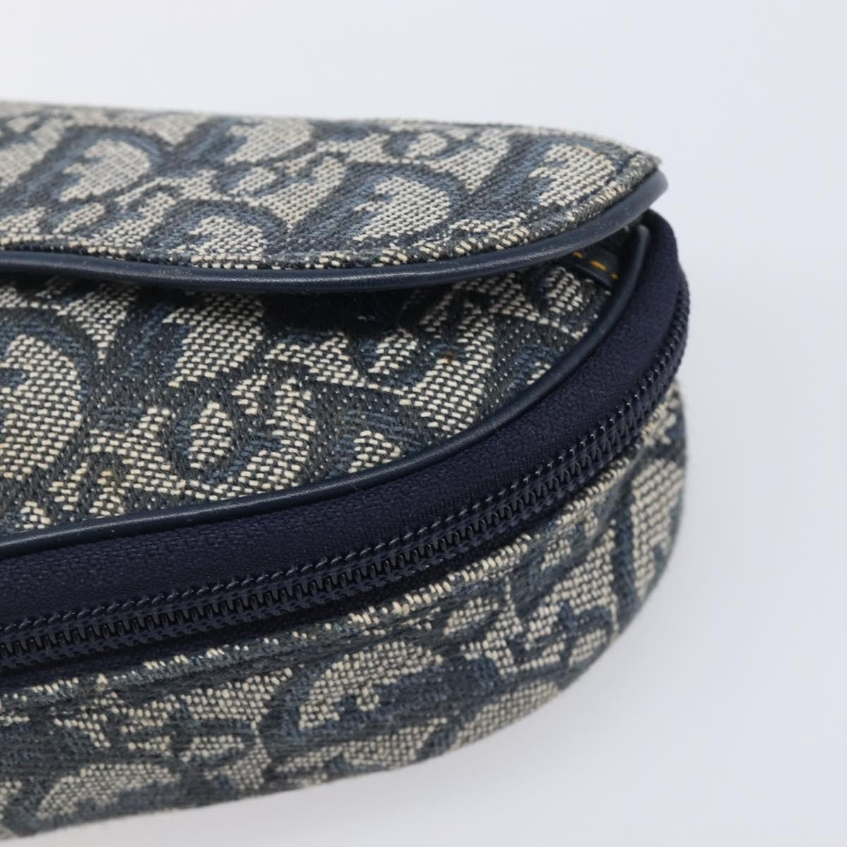 Christian Dior Saddle Zip Diorissimo Canvas Navy Canvas Clutche & Pouche Bag (Pre-Owned)