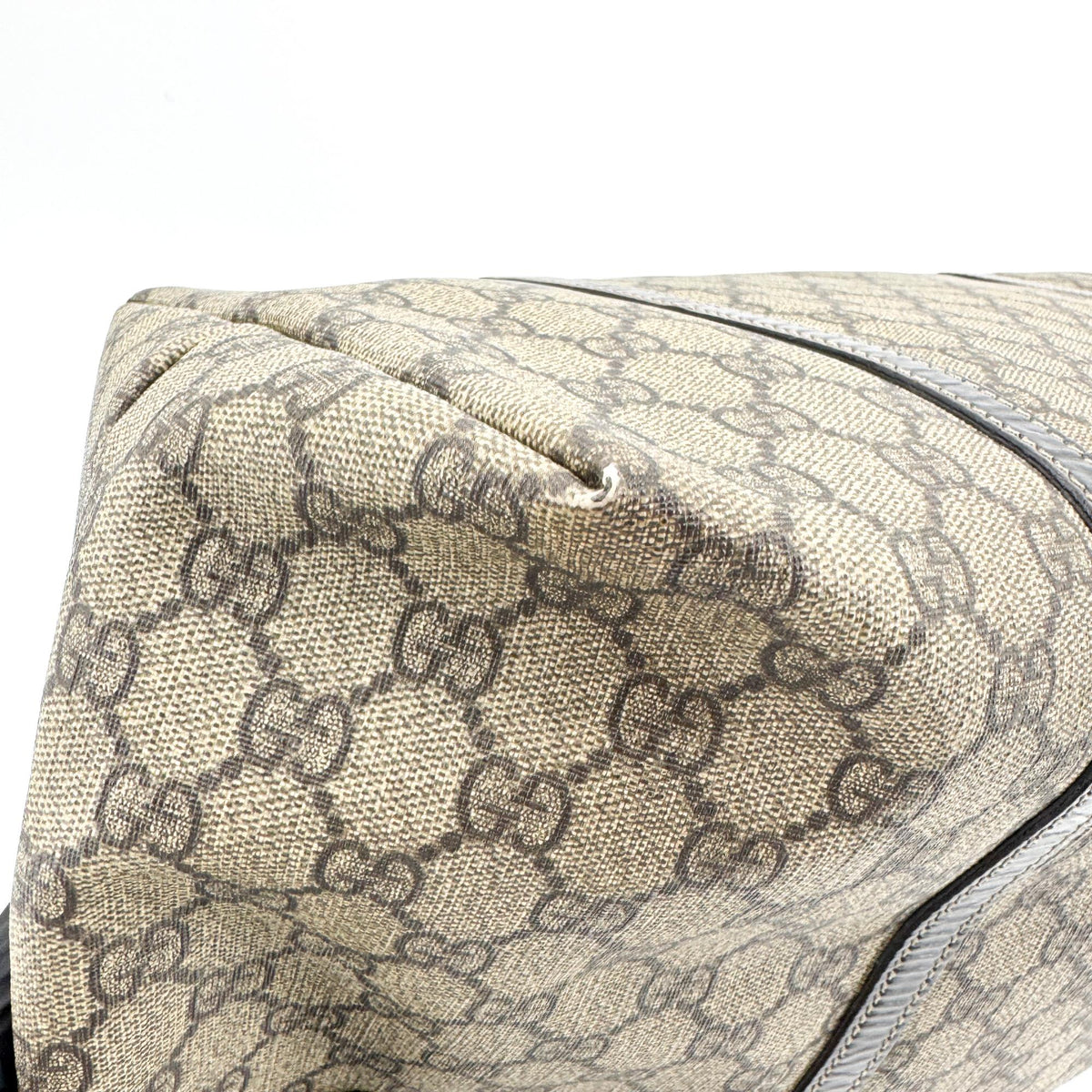 Gucci Joy Gg Coated Canvas With Leather Brown Canvas Tote Bag Bag (Pre-Owned)