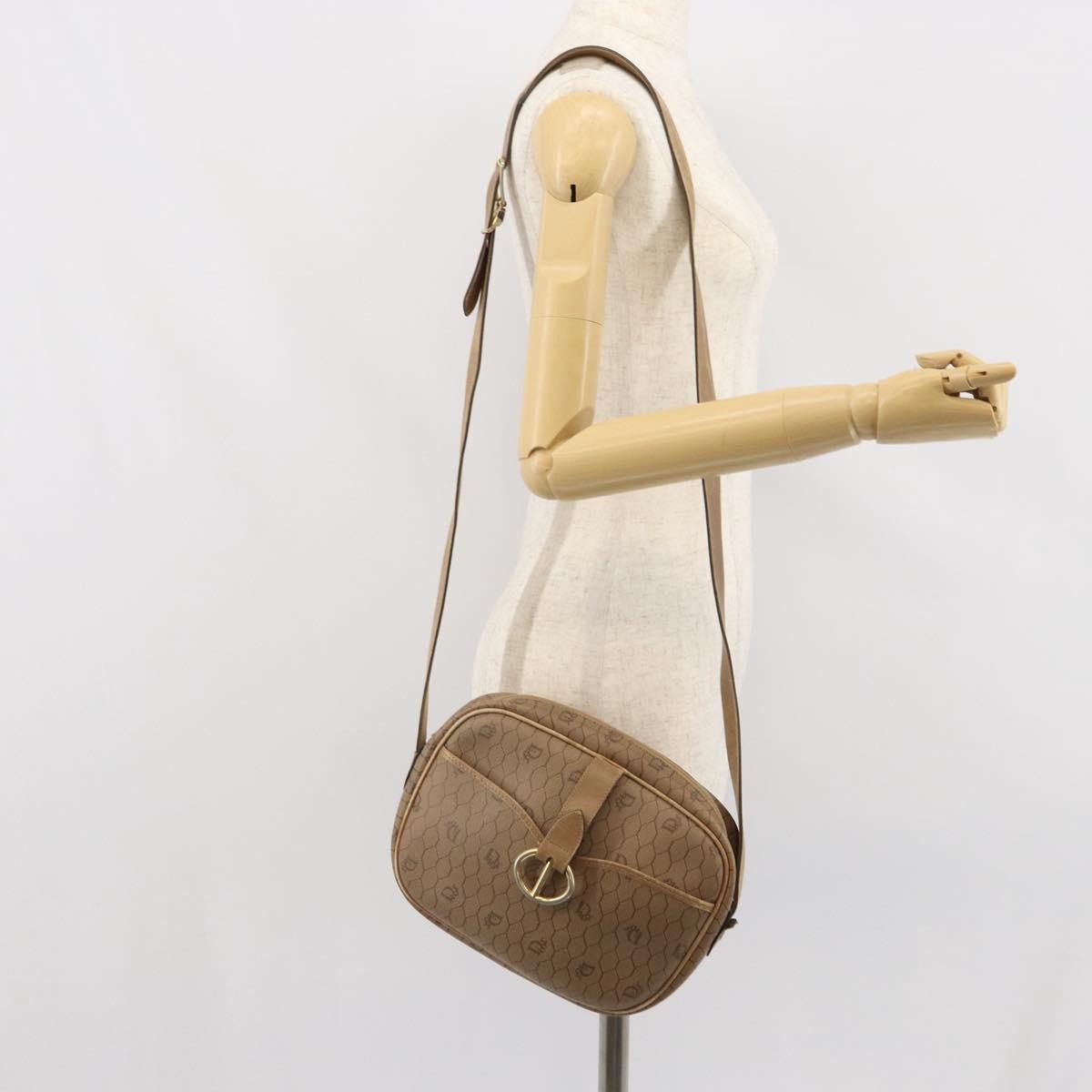 Christian Dior Vintage Honeycomb Canvas And Leather Beige Canvas Shoulder Bag Bag (Pre-Owned)