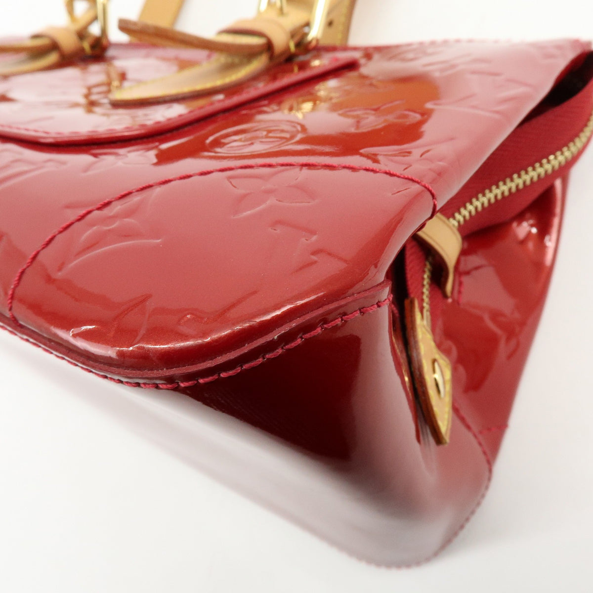 Louis Vuitton Rosewood Avenue Monogram Vernis Red Patent_Leather Handbag (Pre-Owned)