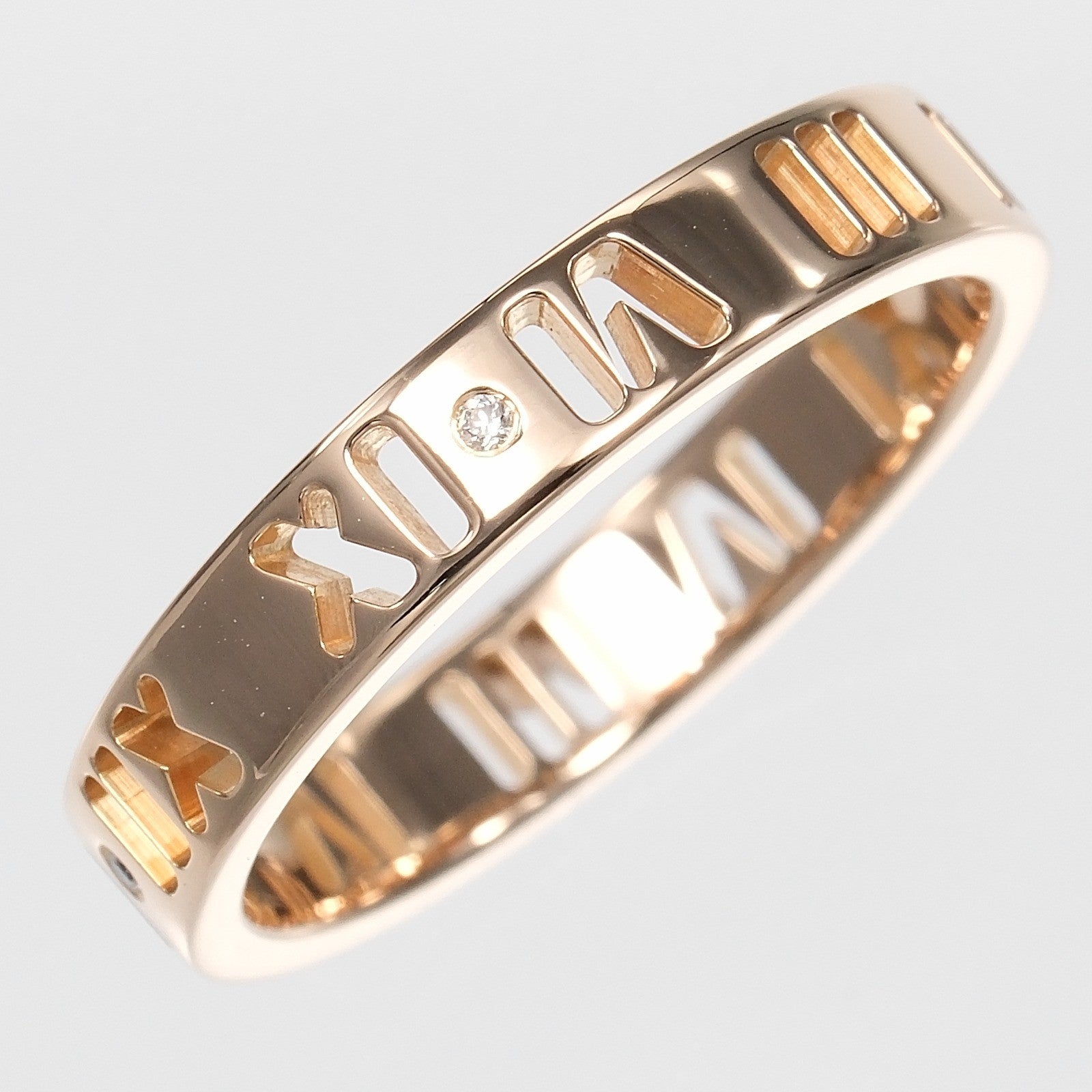 Tiffany & Co. Atlas Pierced 18K Yellow Gold And Diamonds Gold Yellow_Gold Ring Jewelry (Pre-Owned)